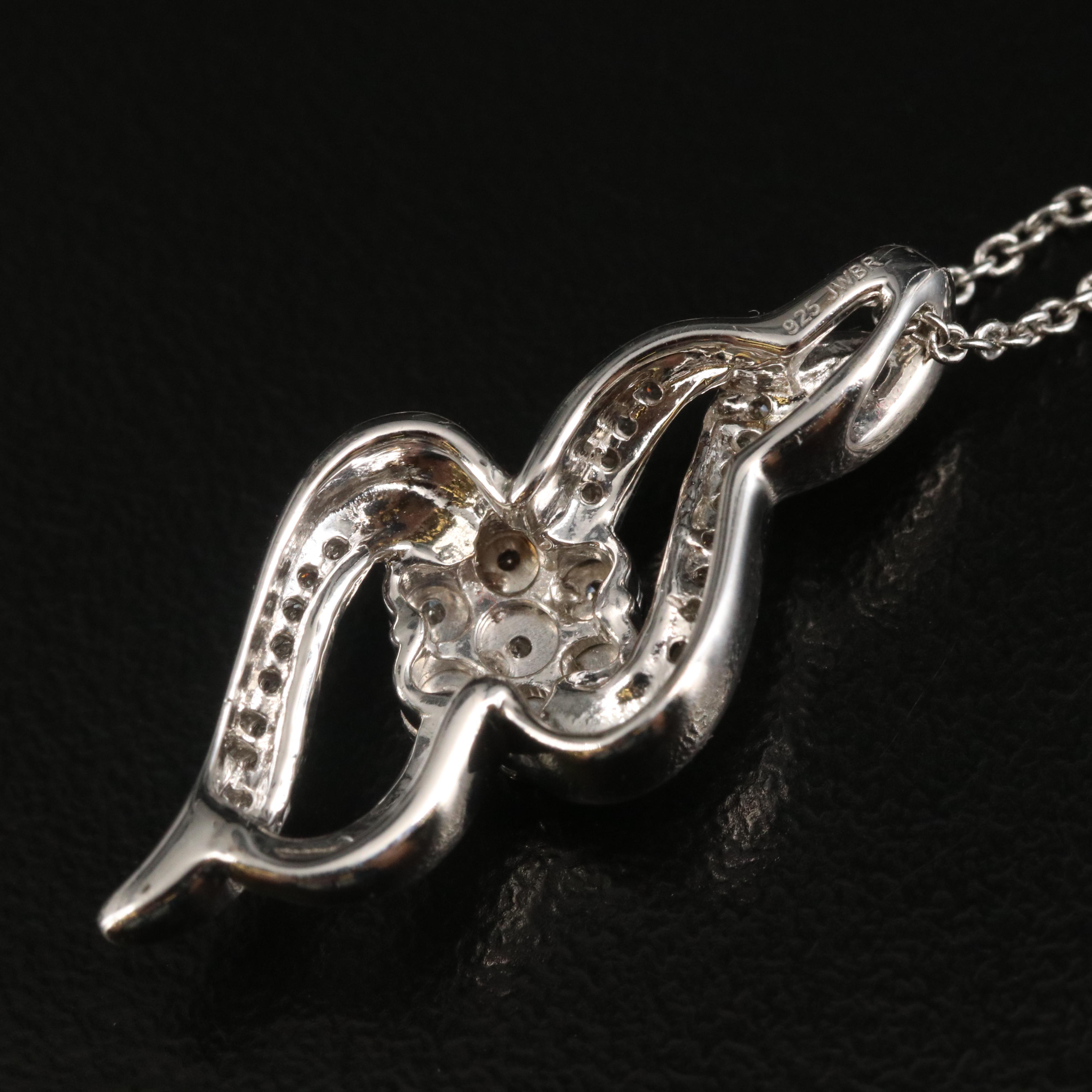 Sterling Diamond Knot Pendant Necklace