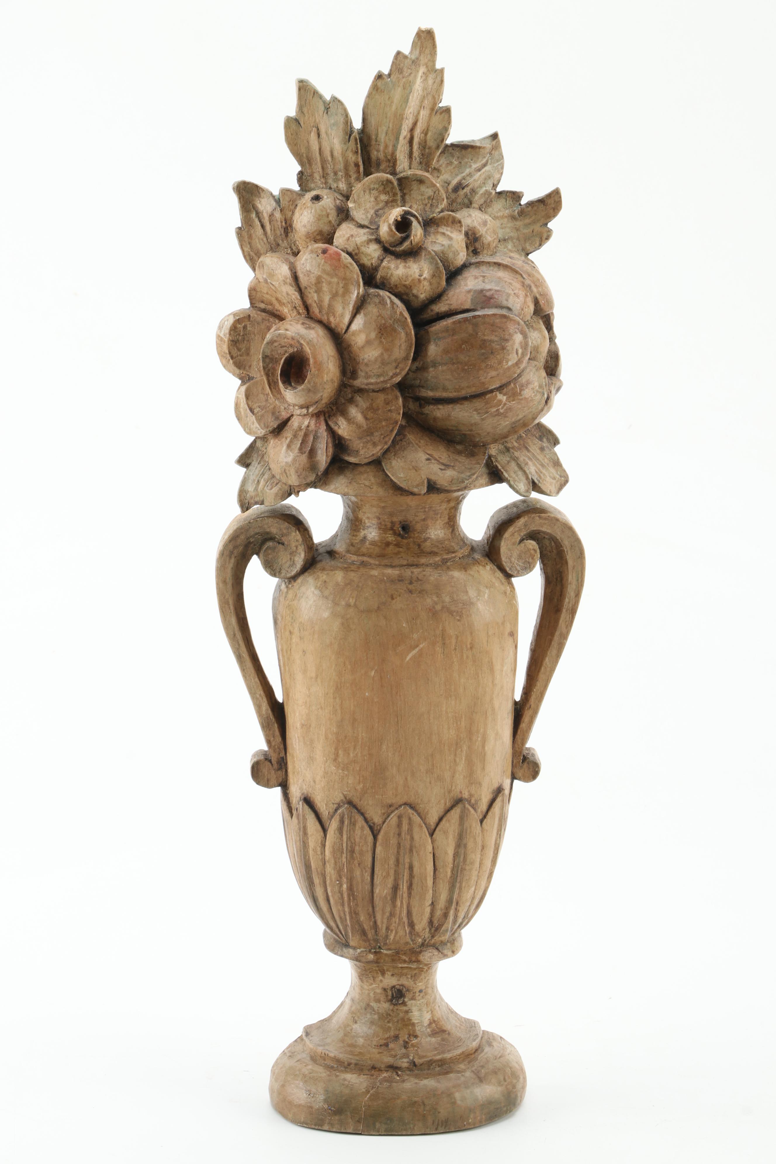 Allen Sanitary Fountain Bath Apparatus and Wooden Relief Wall Hanging