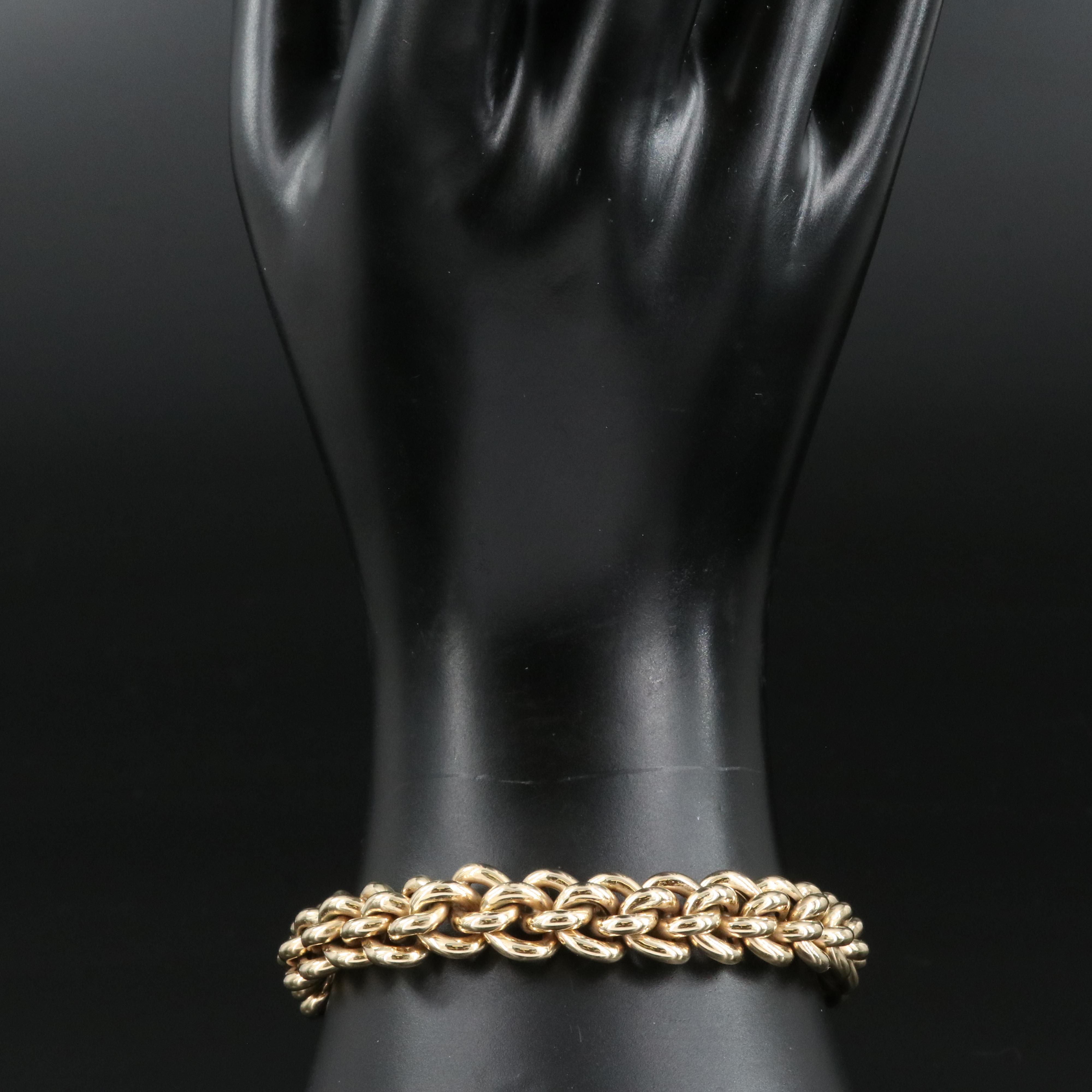 Italian 14K Sapphire Fancy Link Bracelet