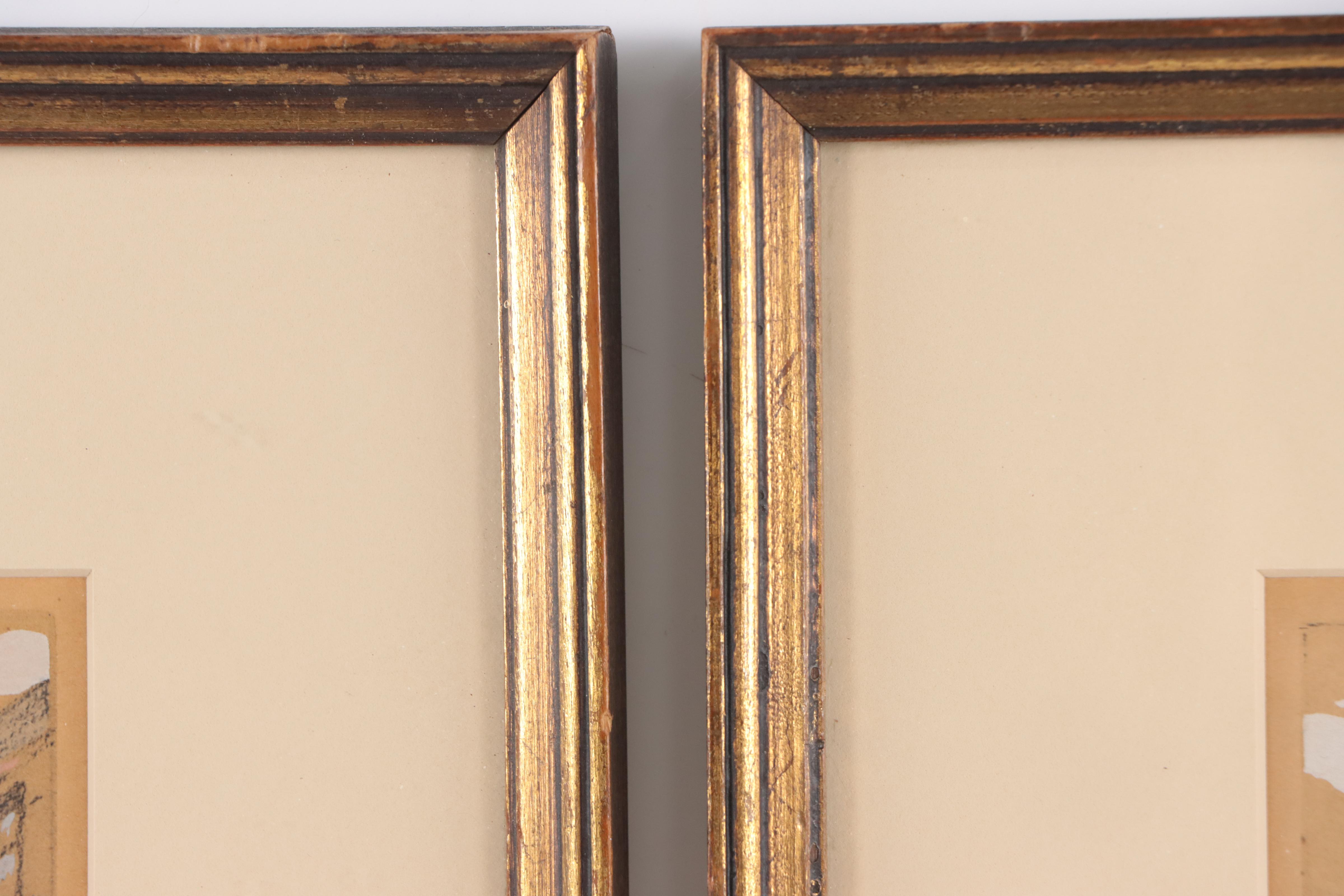 A. Brunet Hand-Colored Collotypes "Rue des Orfèvres" and "Rue St. Germain"