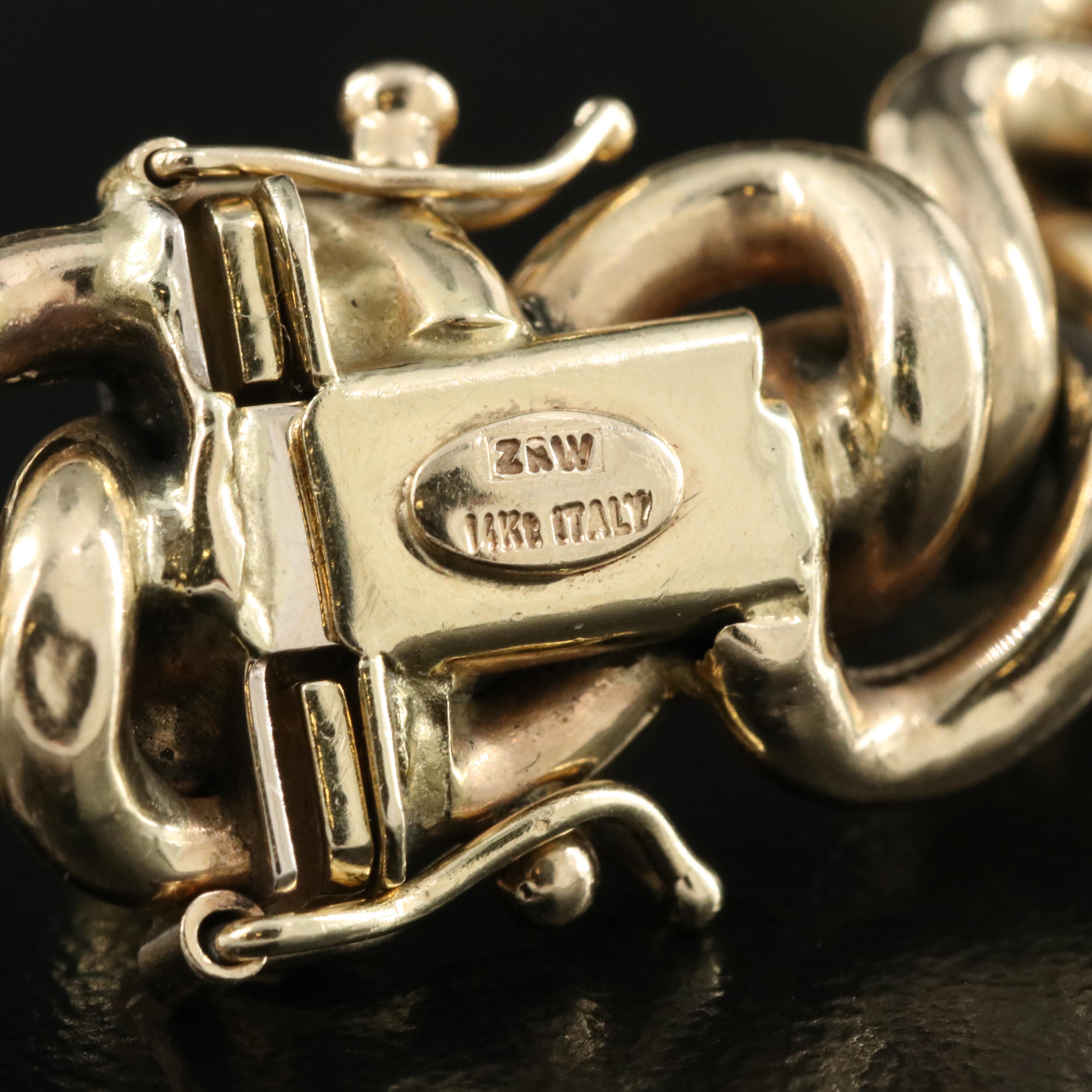 Italian 14K Sapphire Fancy Link Bracelet