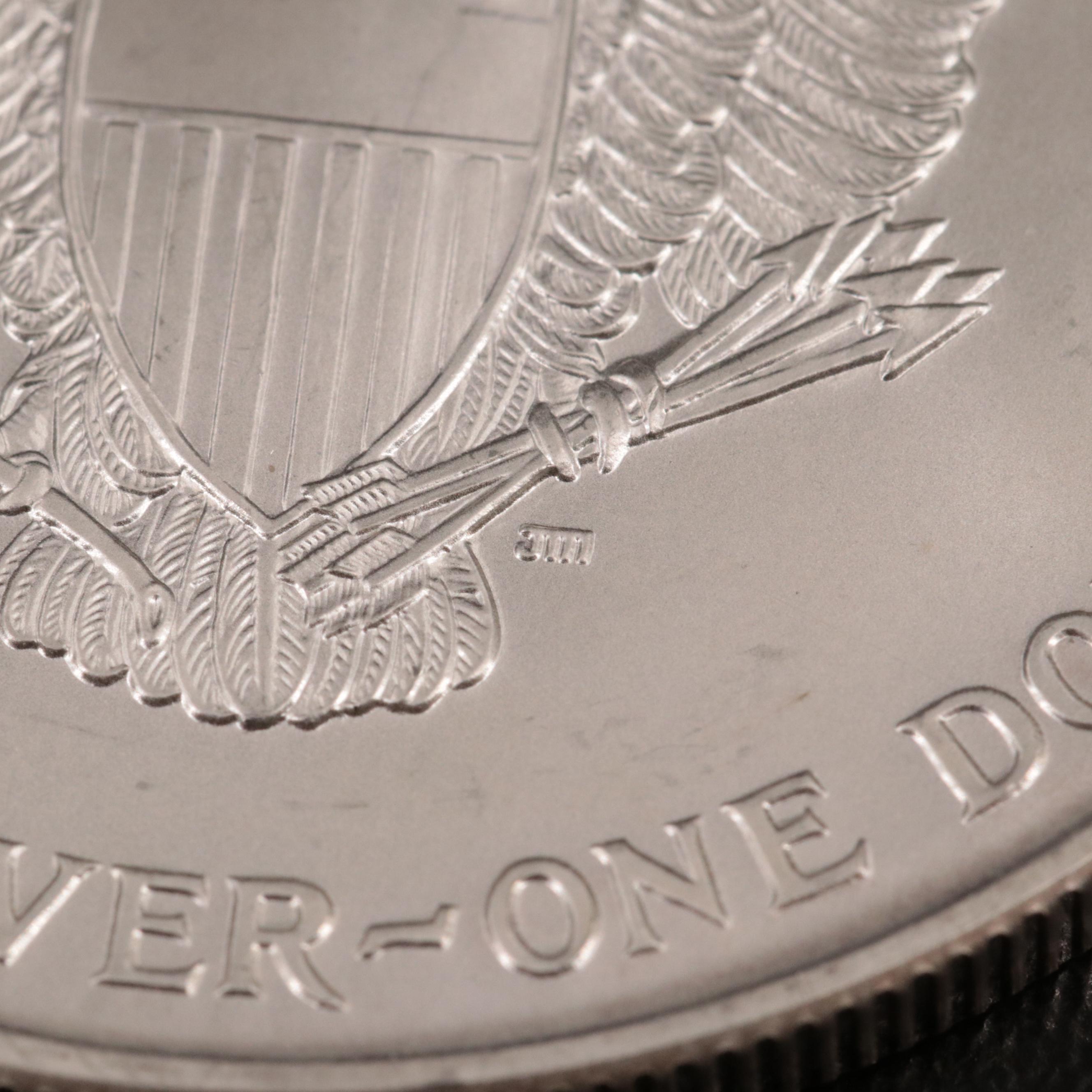 Five Colorized 2000 American Silver Eagles