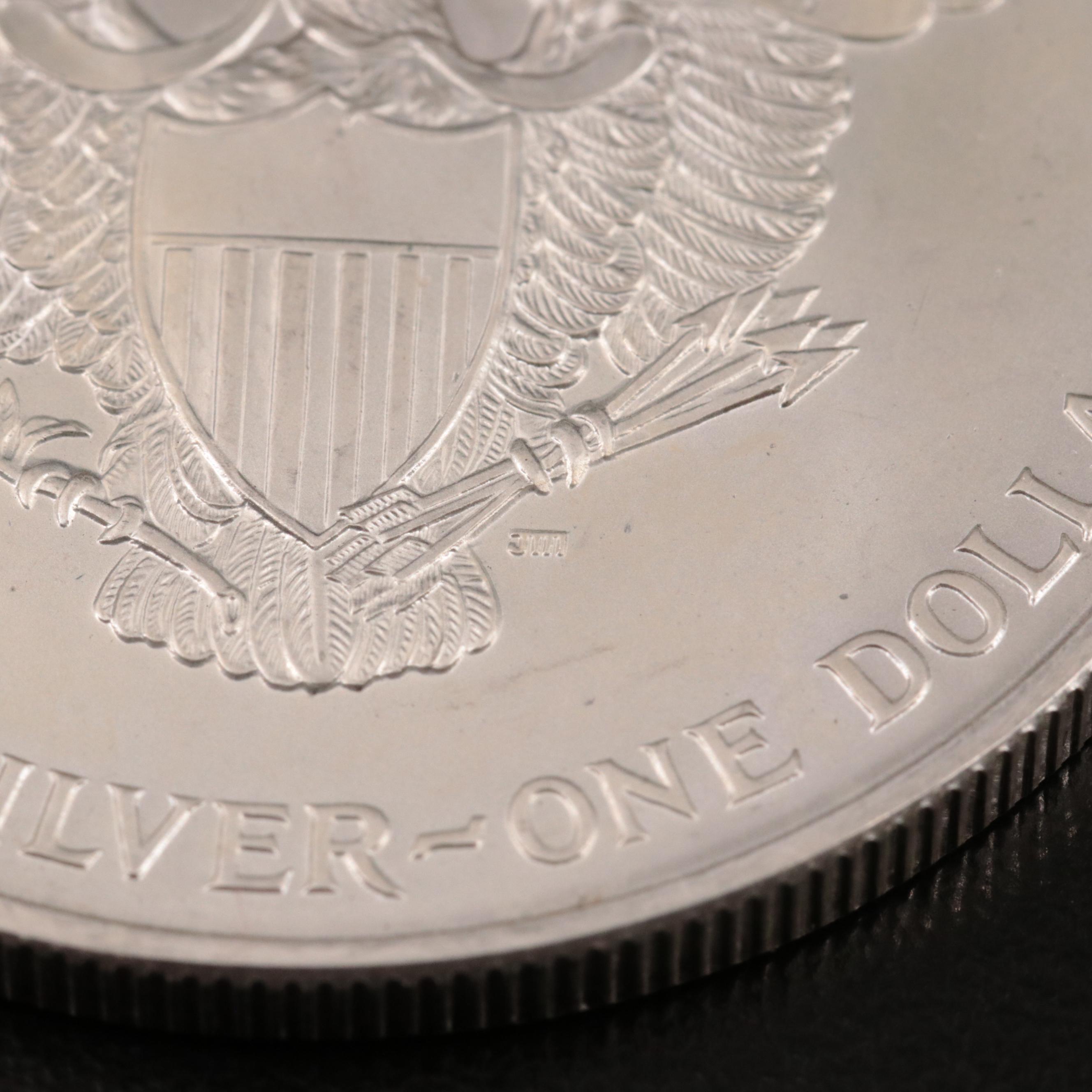 Five Colorized 2000 American Silver Eagles