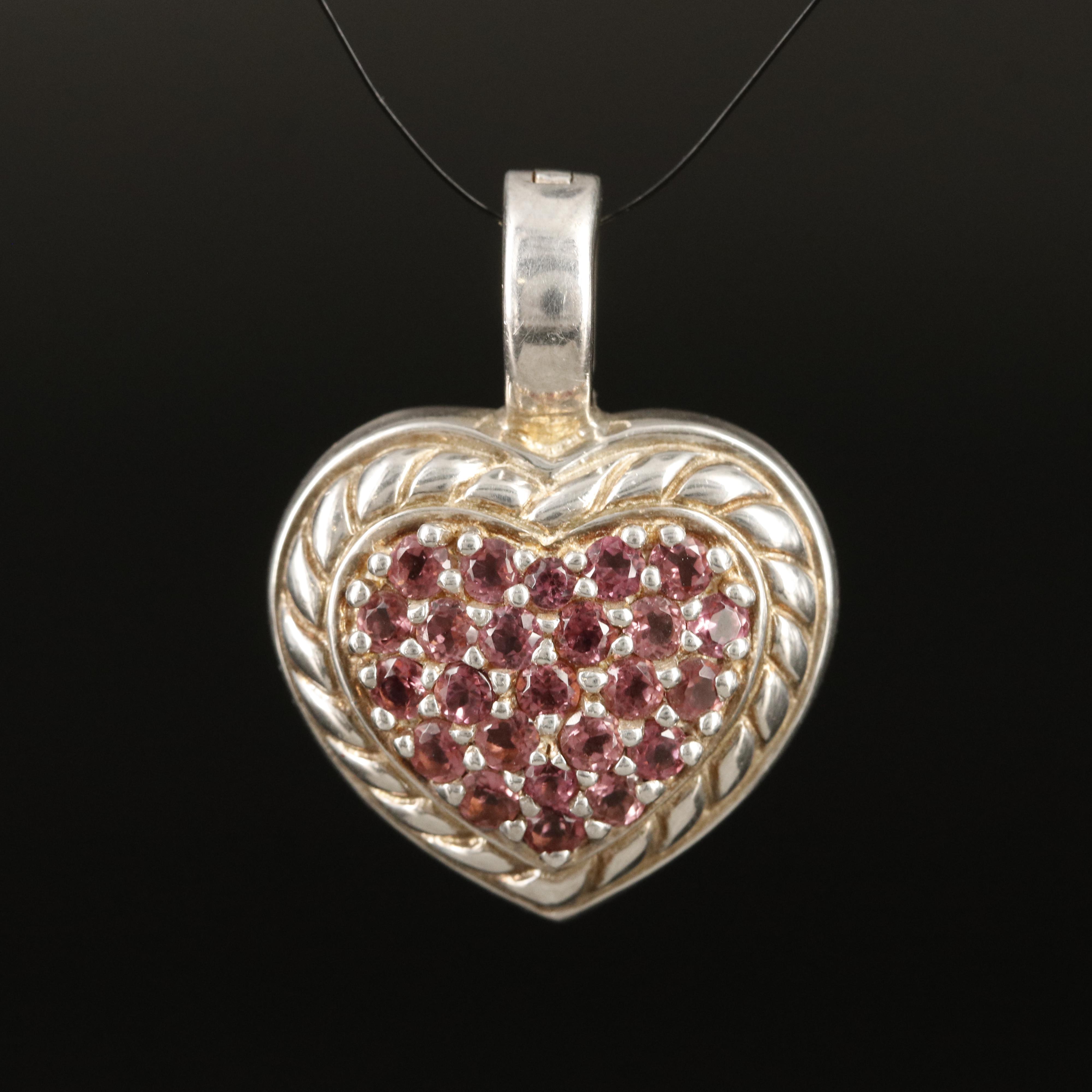 Judith Ripka Sterling Cubic Zirconia Heart Enhancer Pendant