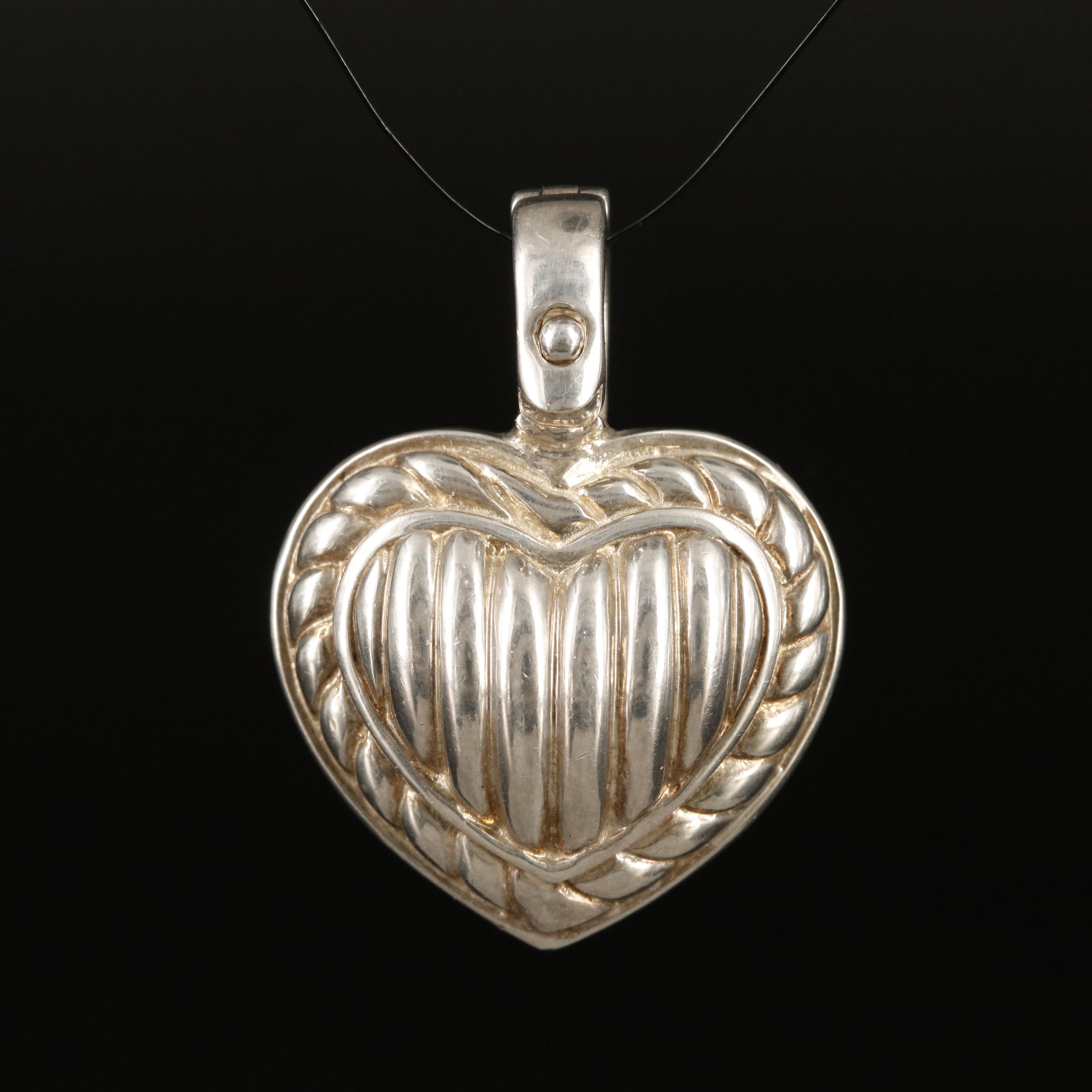 Judith Ripka Sterling Cubic Zirconia Heart Enhancer Pendant