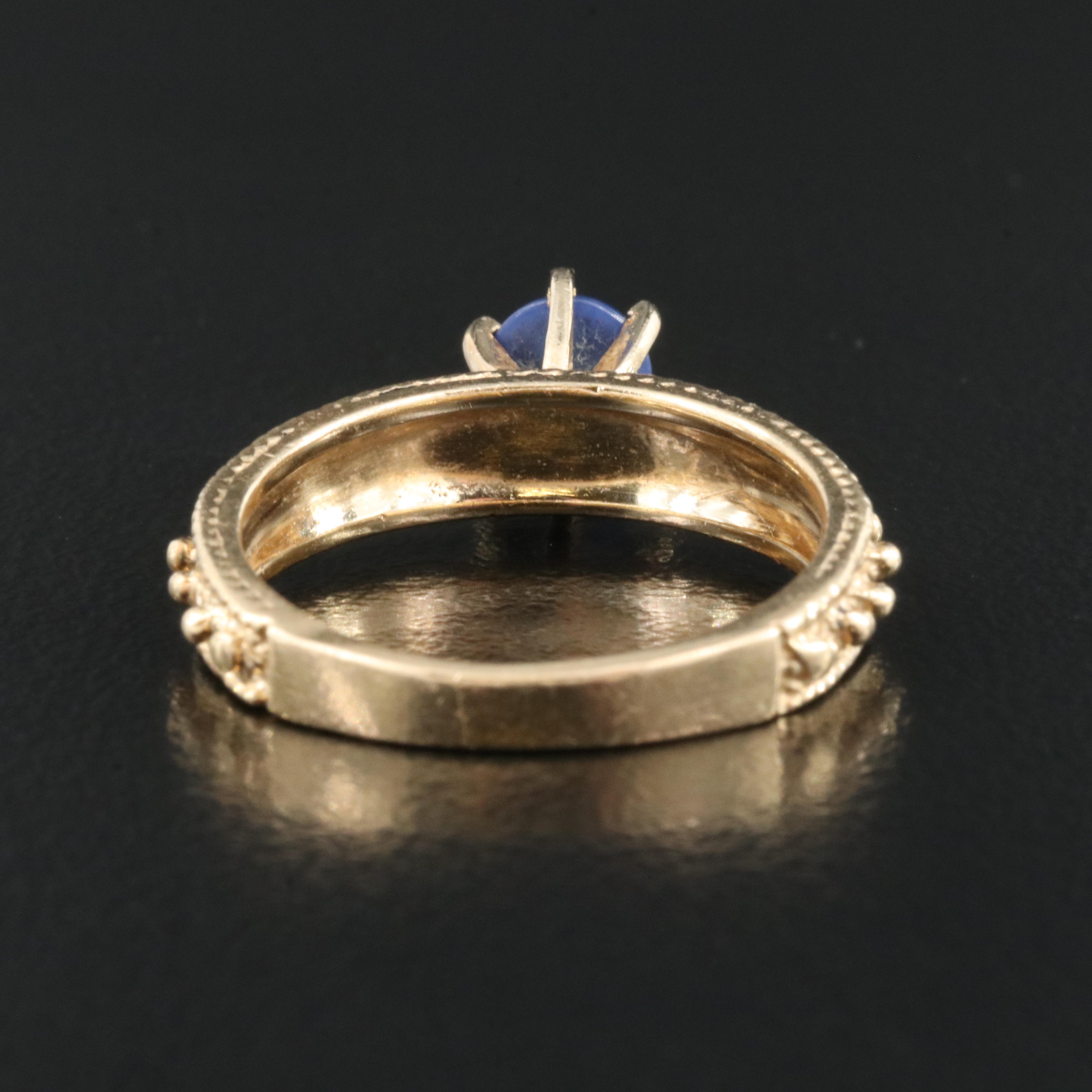 Vintage 14K Star Sapphire Cannetille Ring