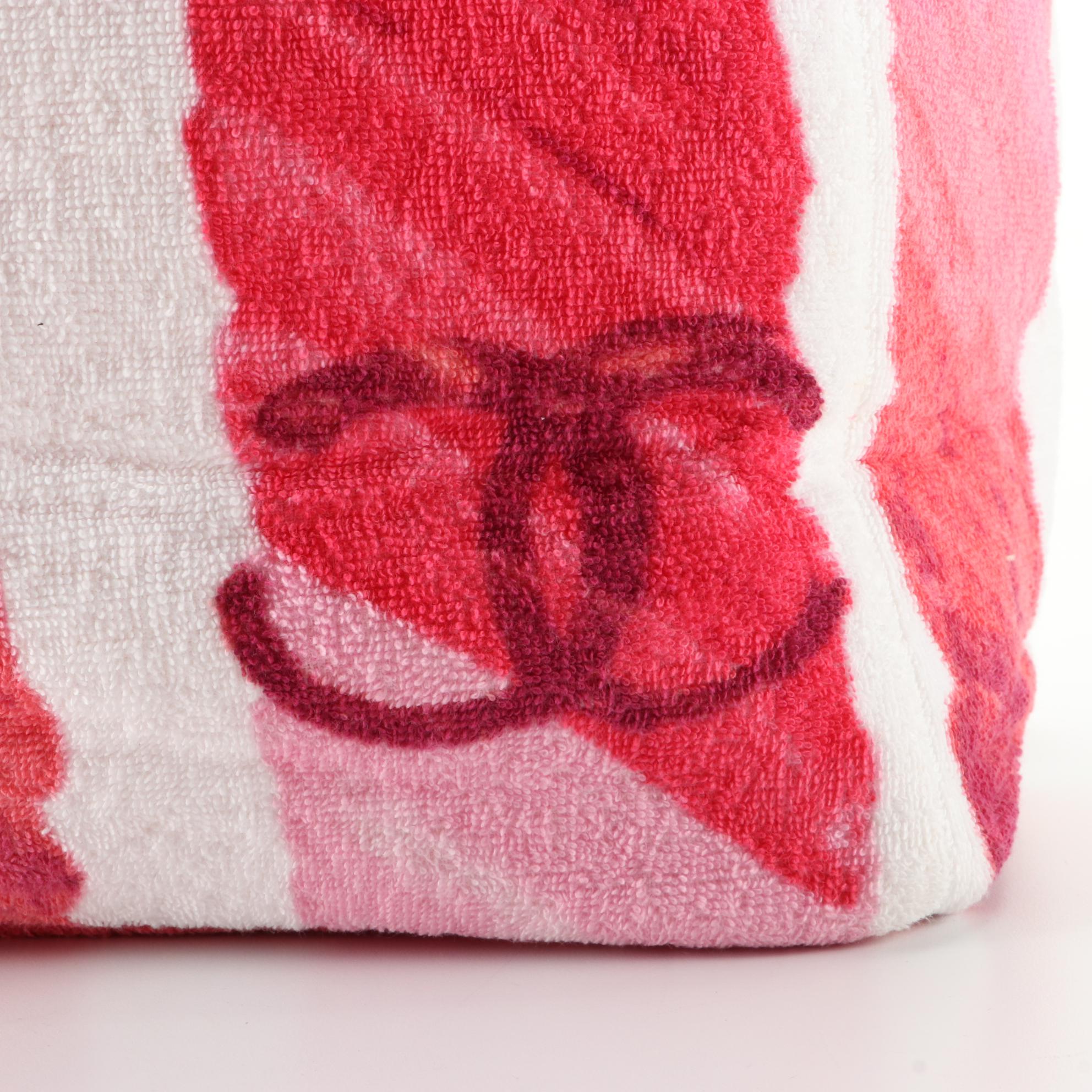 Chanel Large Beach Tote in CC Monogram Terry Cloth and White Leather Trim