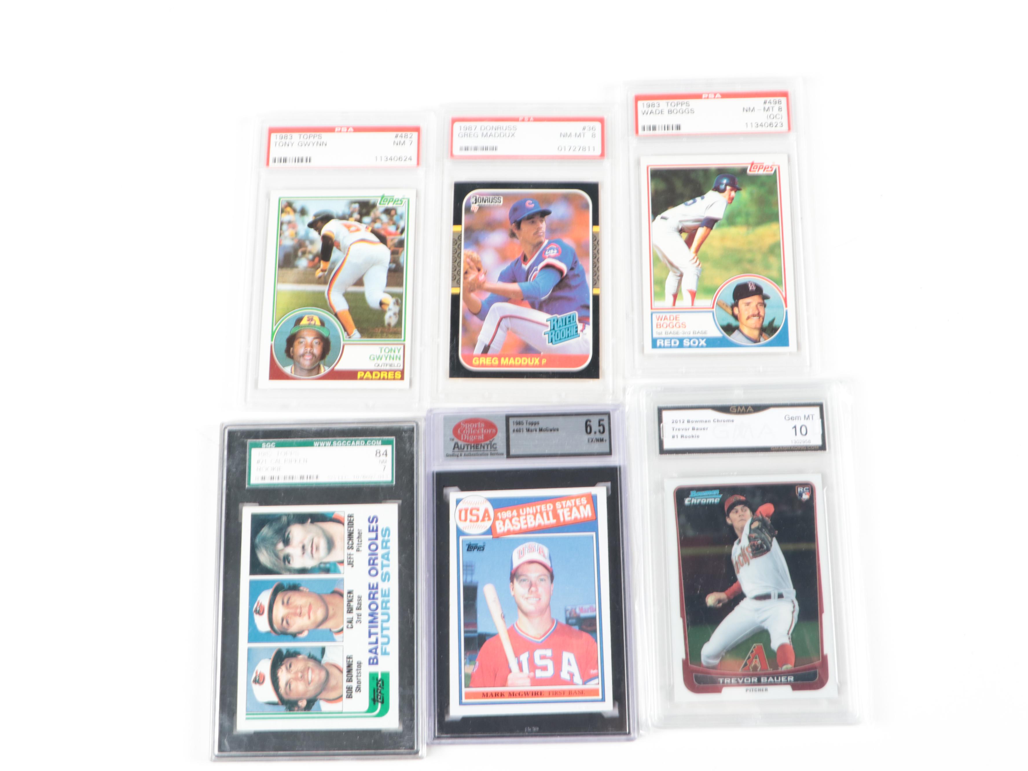 Topps, Other Graded, Slabbed Baseball Cards with Jeter, Rodriguez Rookies, More