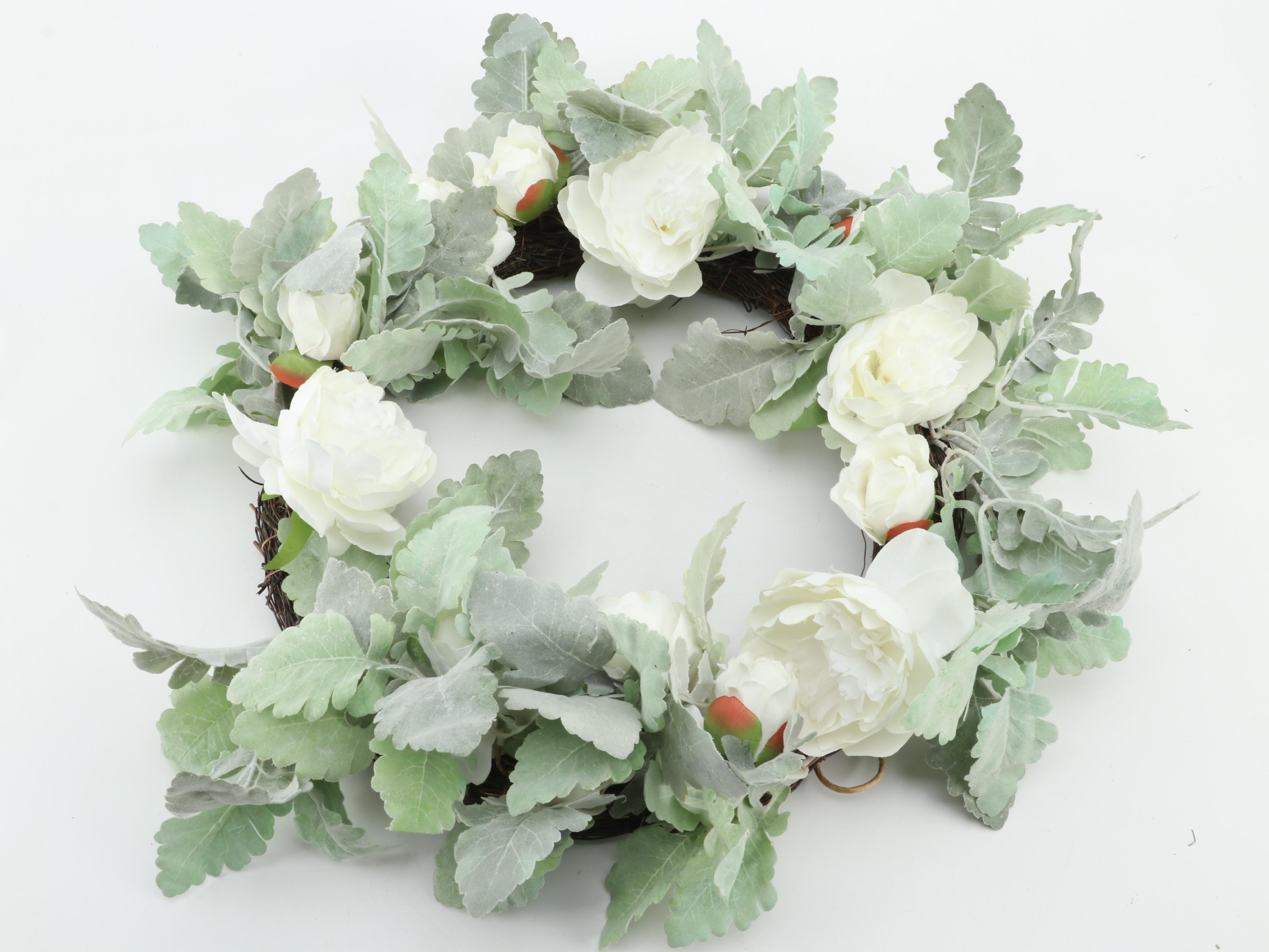 Decorative Plaster Bust, Wreath, Stand Hanger and Architectural Element