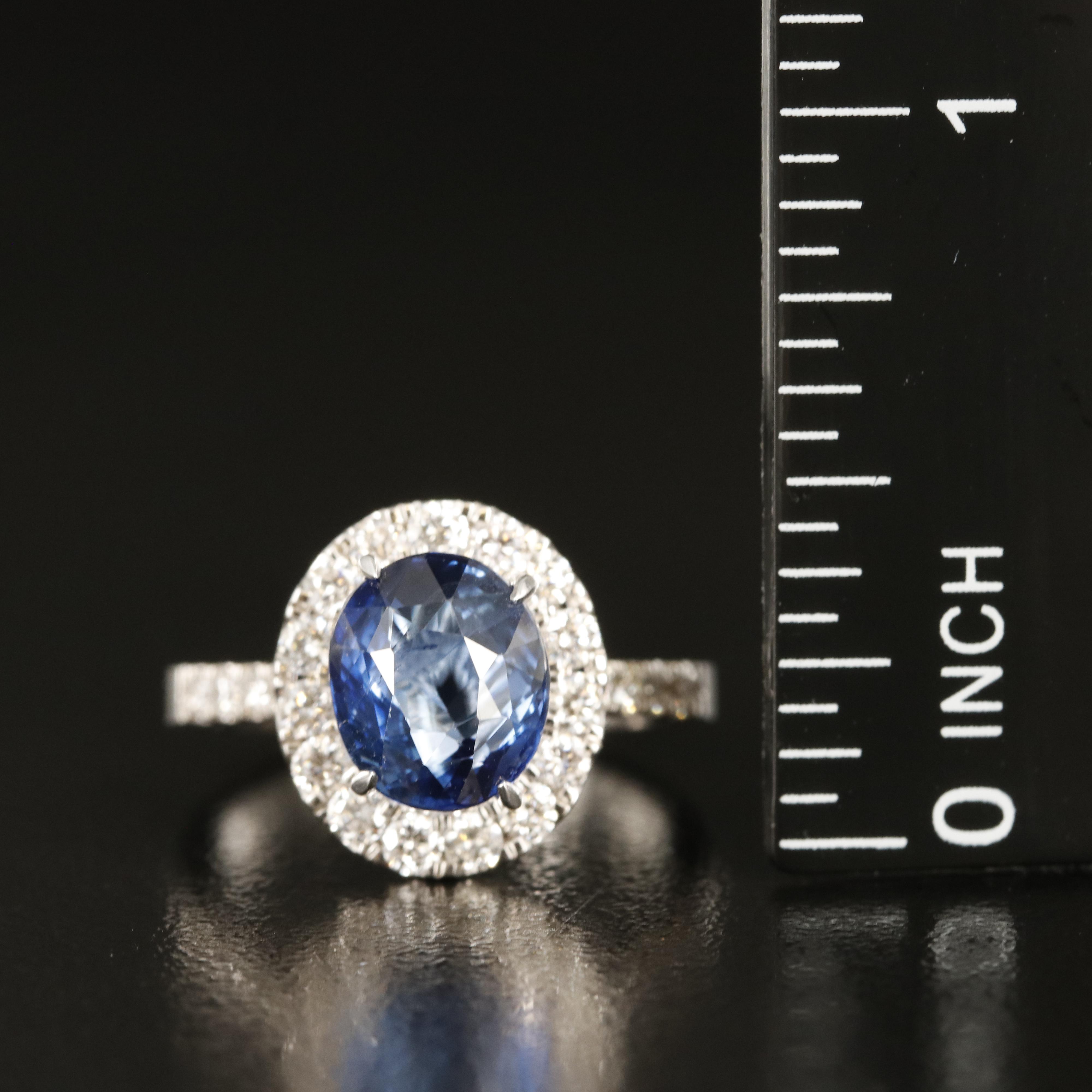 14K 3.14 CT Sapphire and Diamond Ring with IGI Report