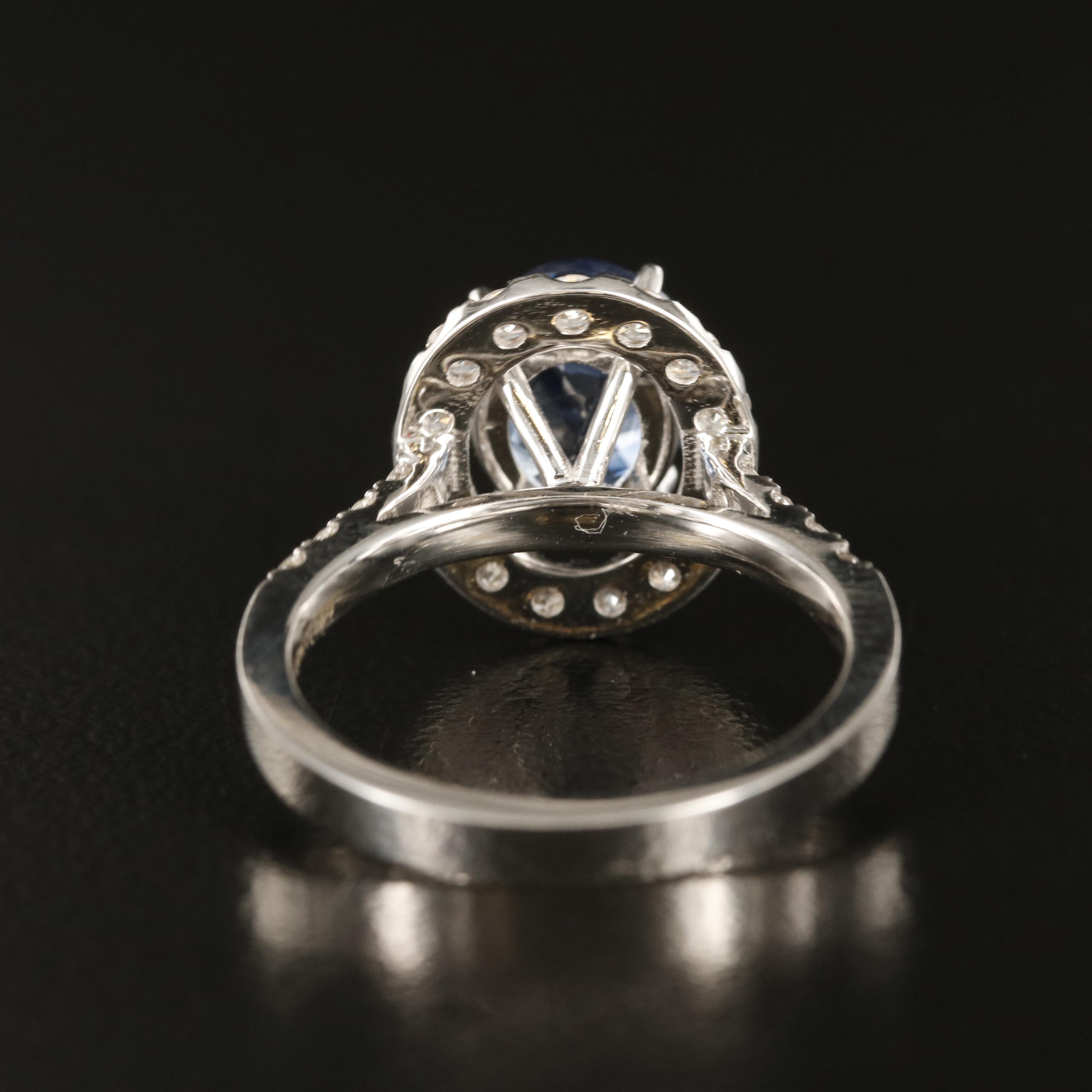 14K 3.14 CT Sapphire and Diamond Ring with IGI Report