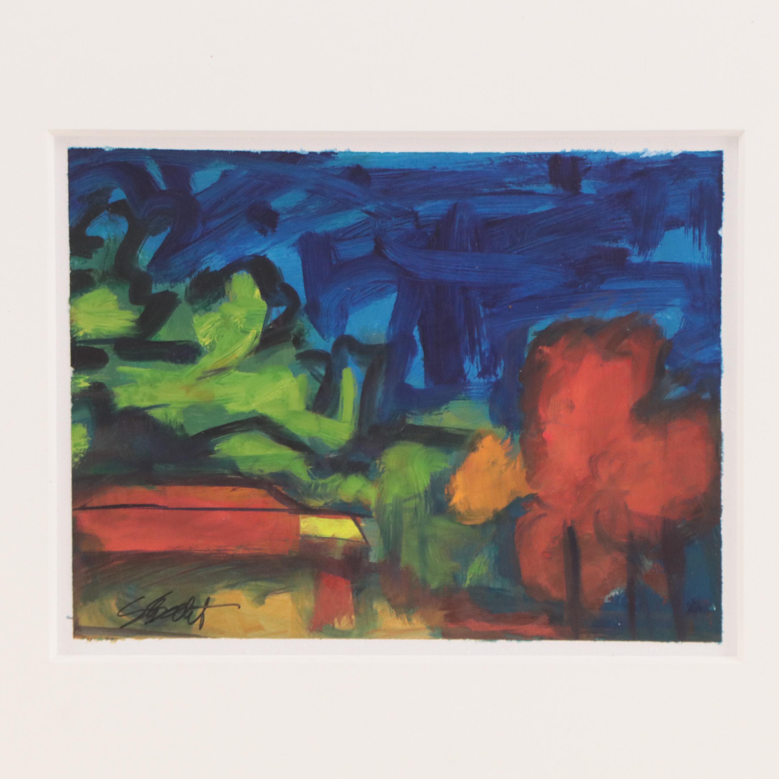 Sharon Sellet Non-objective Oil Painting "I Like It Here"