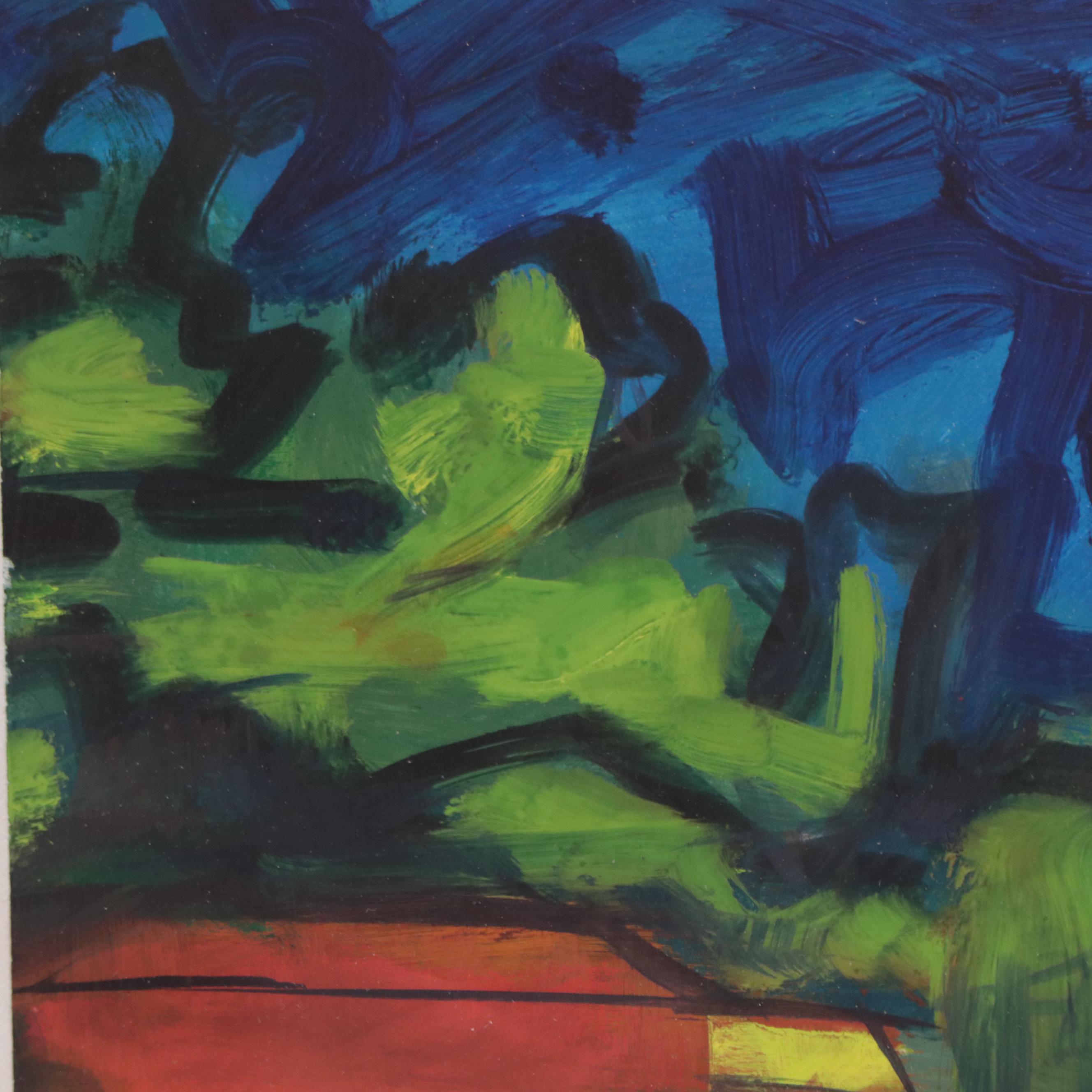 Sharon Sellet Non-objective Oil Painting "I Like It Here"