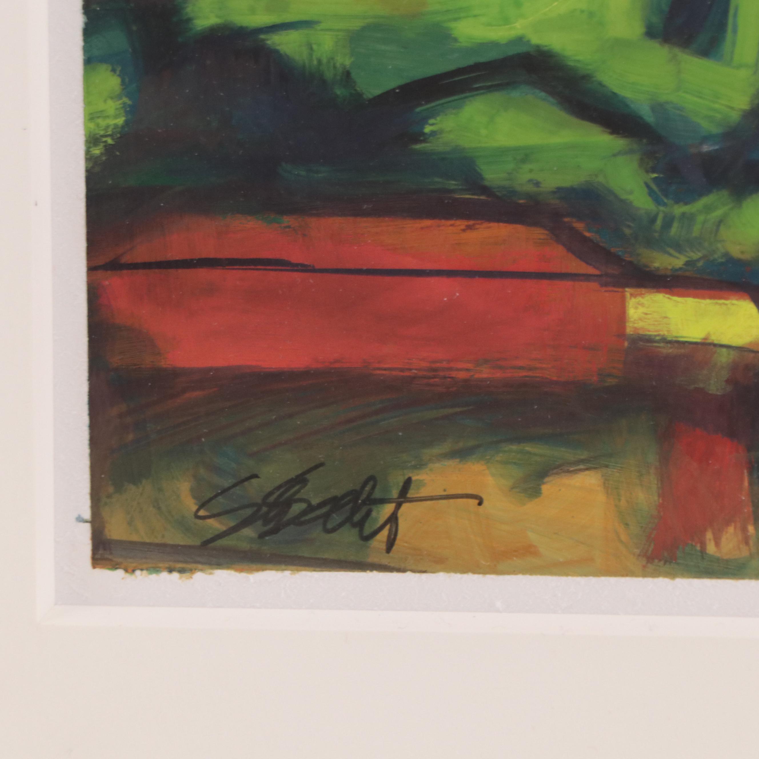 Sharon Sellet Non-objective Oil Painting "I Like It Here"