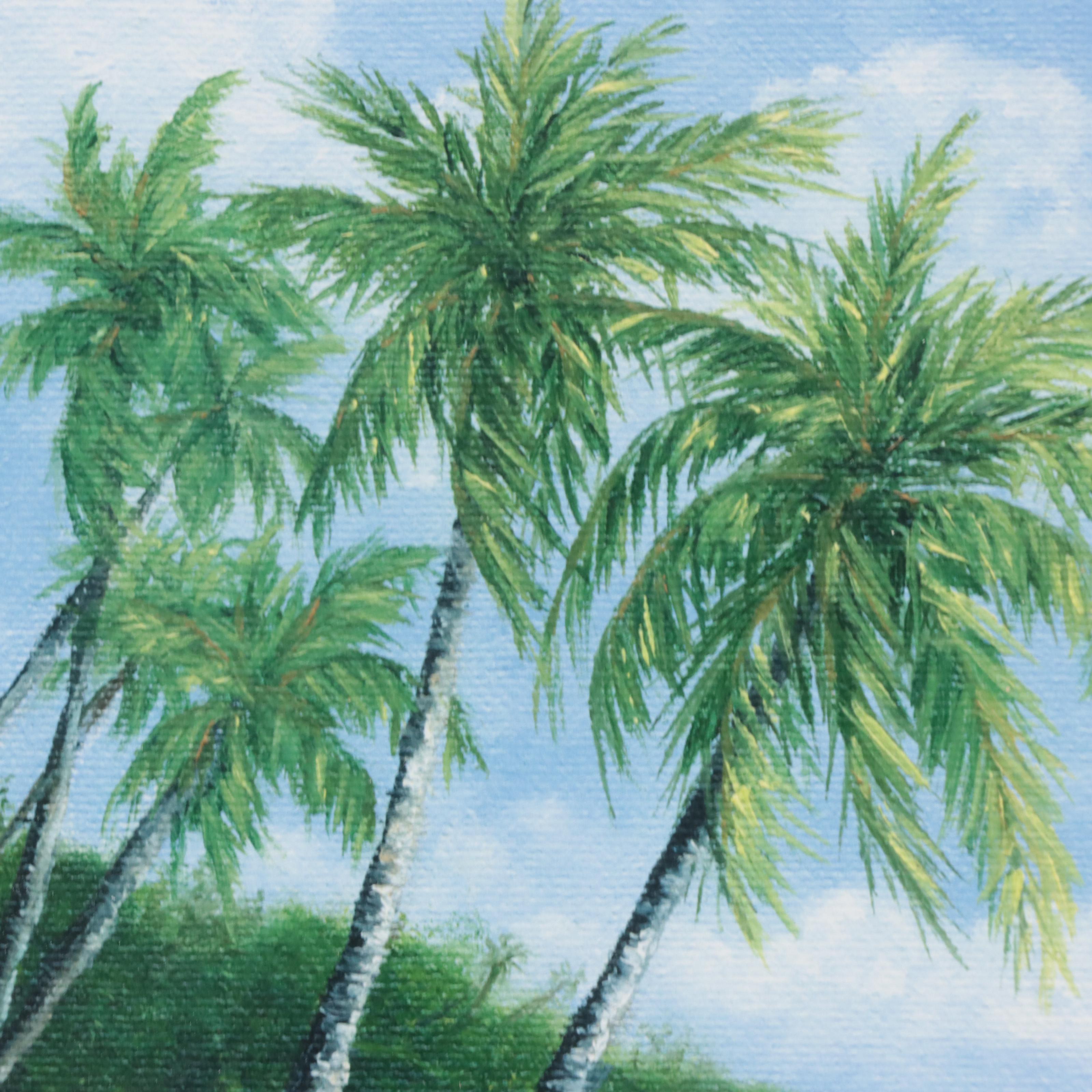 A. Taylor Coastal Landscape Offset Lithograph "Maui Palms," 2003