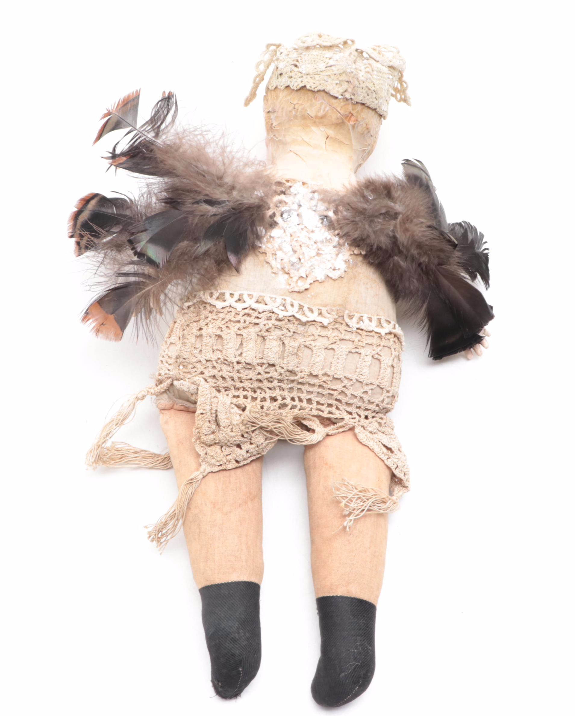 Kewpie Style Wind-Up Hula Hula Doll with Other Dolls, Early to Mid-20th Century