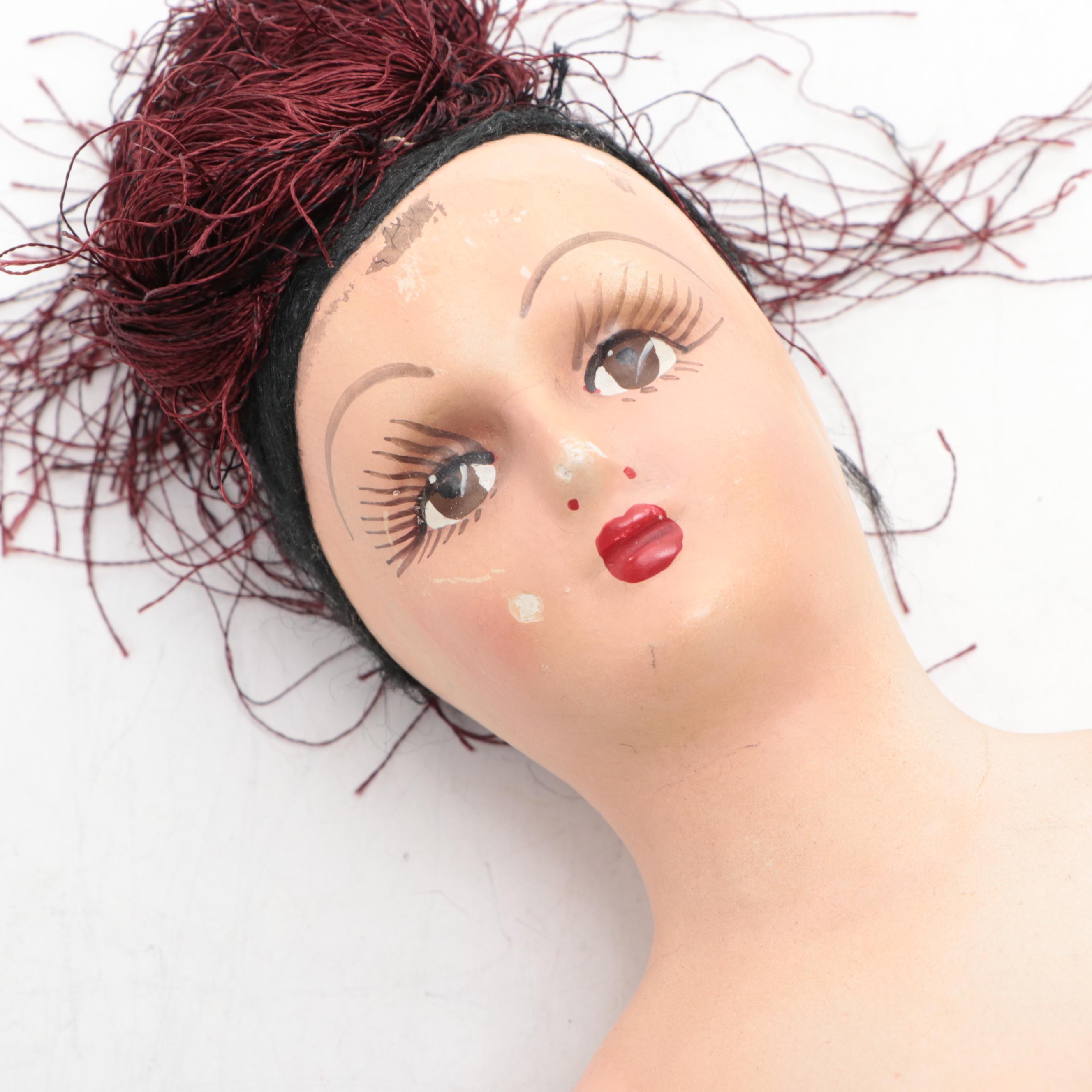 Kewpie Style Wind-Up Hula Hula Doll with Other Dolls, Early to Mid-20th Century