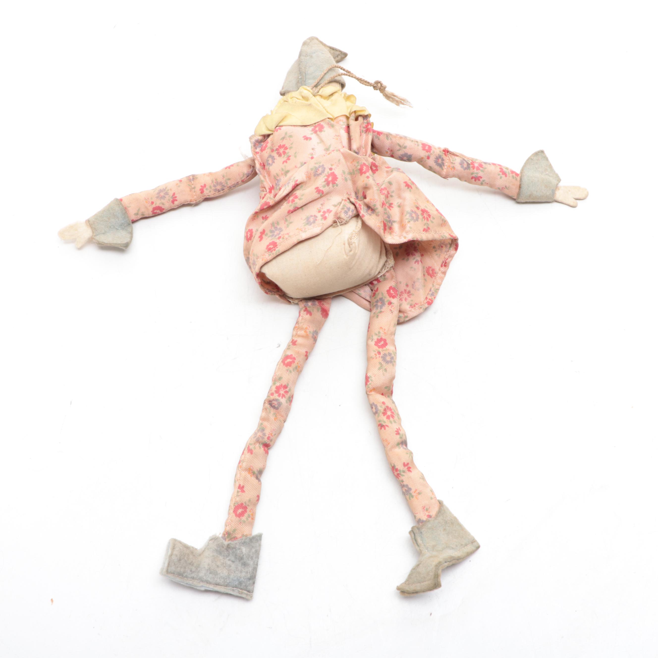 Kewpie Style Wind-Up Hula Hula Doll with Other Dolls, Early to Mid-20th Century