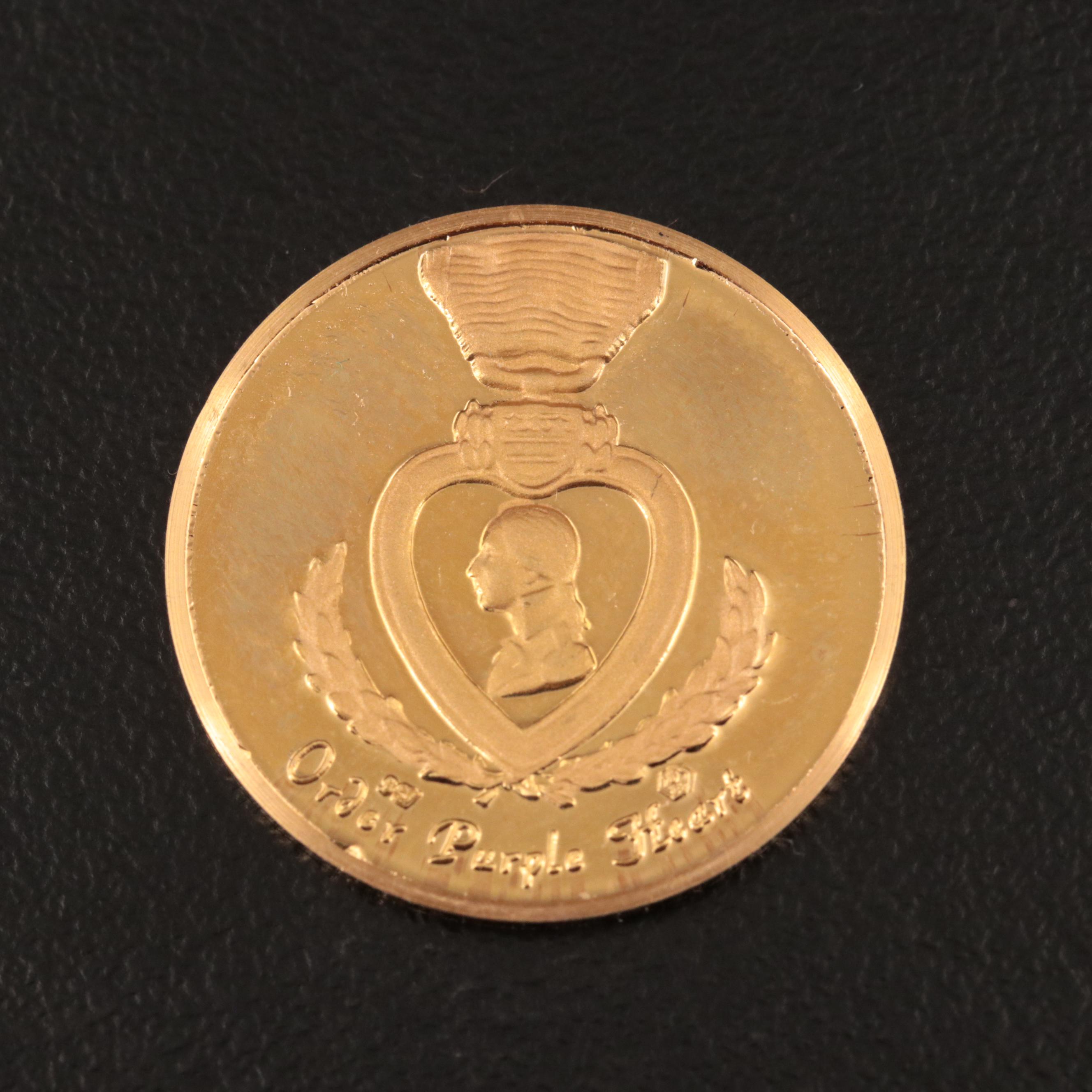 John F. Kennedy Purple Heart Commemorative Gold Medal