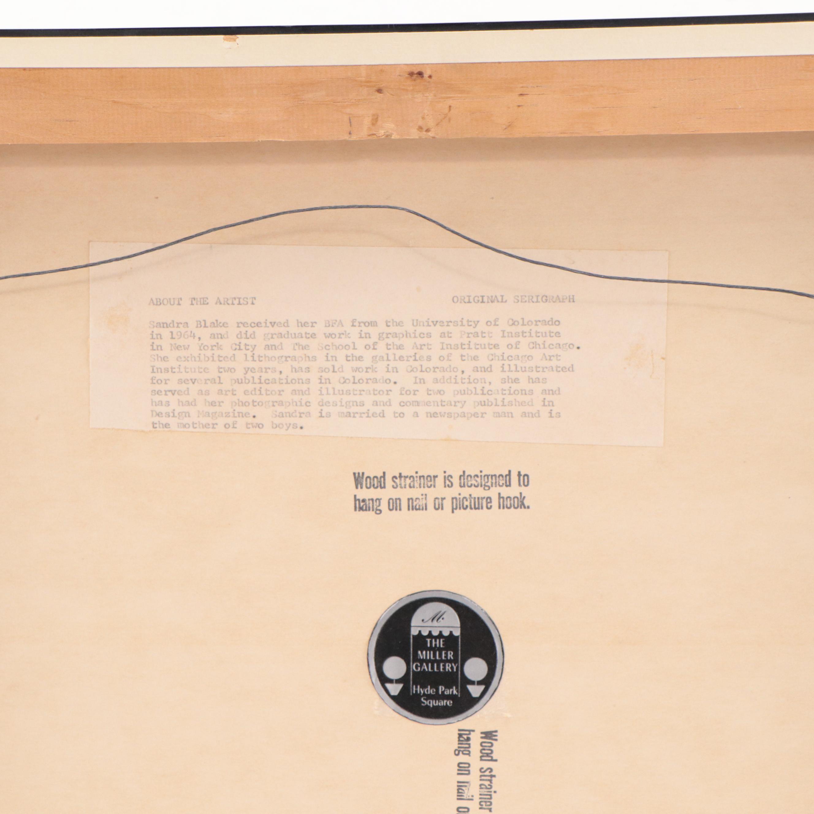 Sandra Blake Serigraph "Mexican Bird"