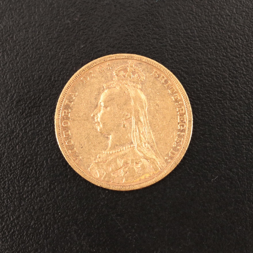 1887-M Australia "Jubilee Head" Gold Sovereign