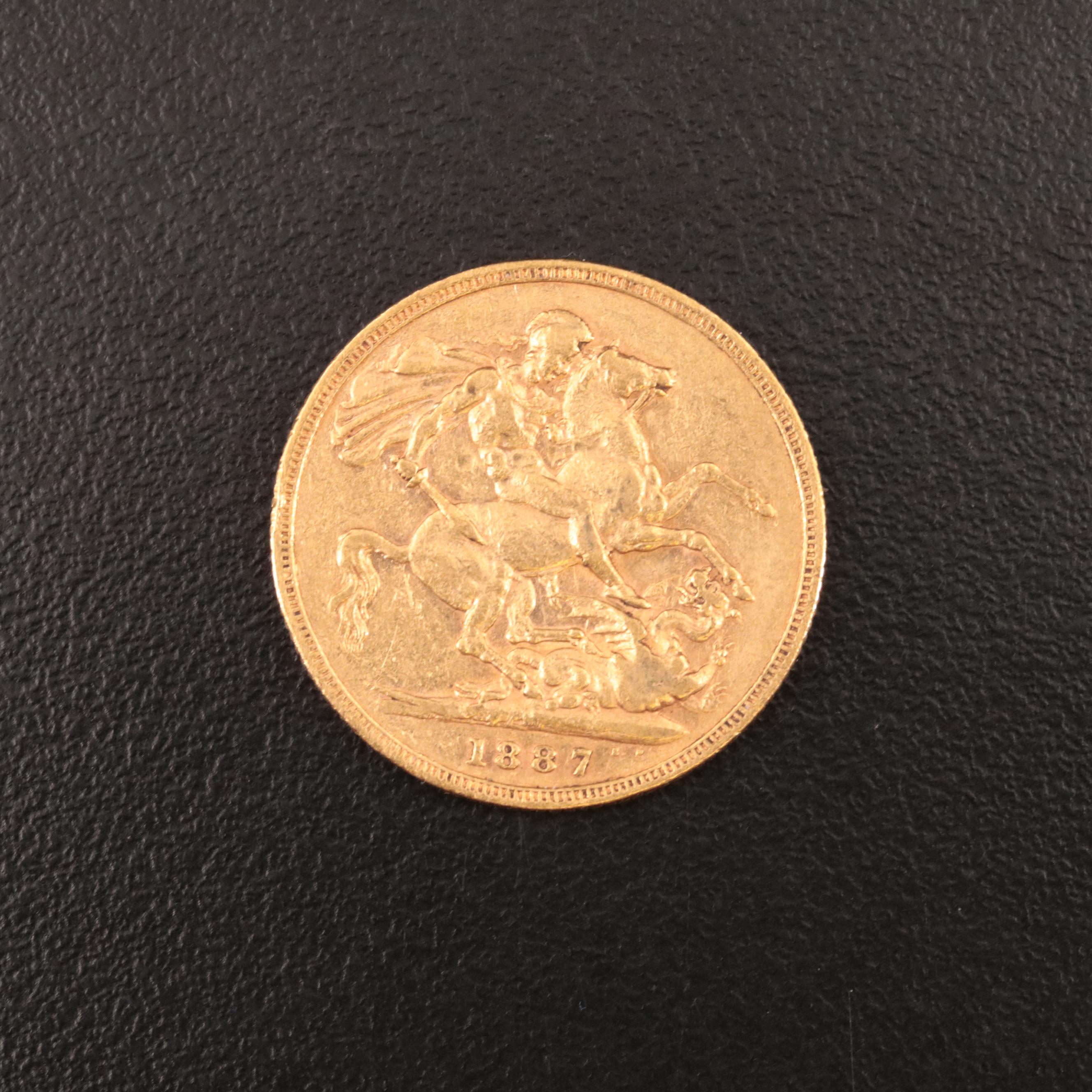 1887-M Australia "Jubilee Head" Gold Sovereign