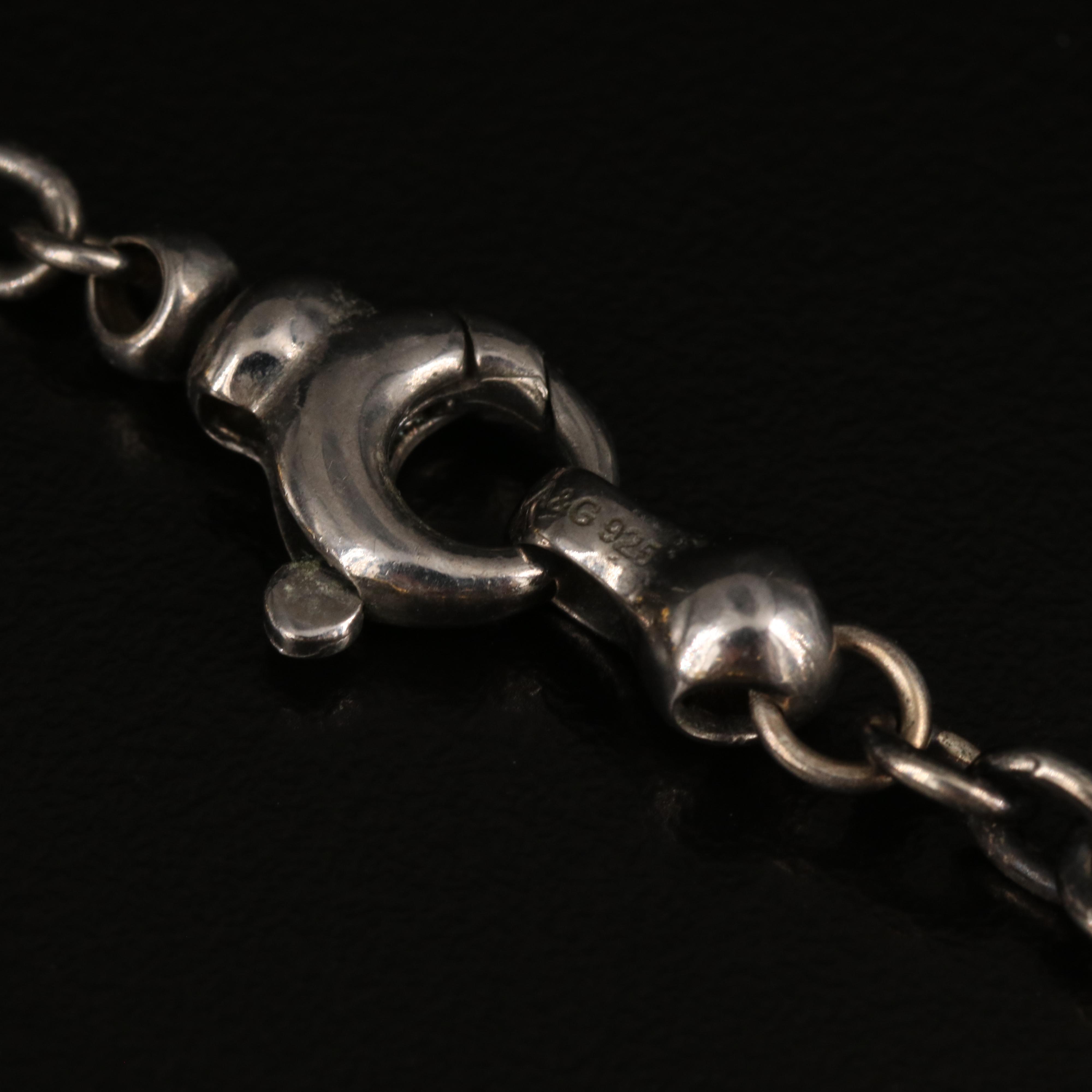 Sterling Faux Pearl Station Necklace