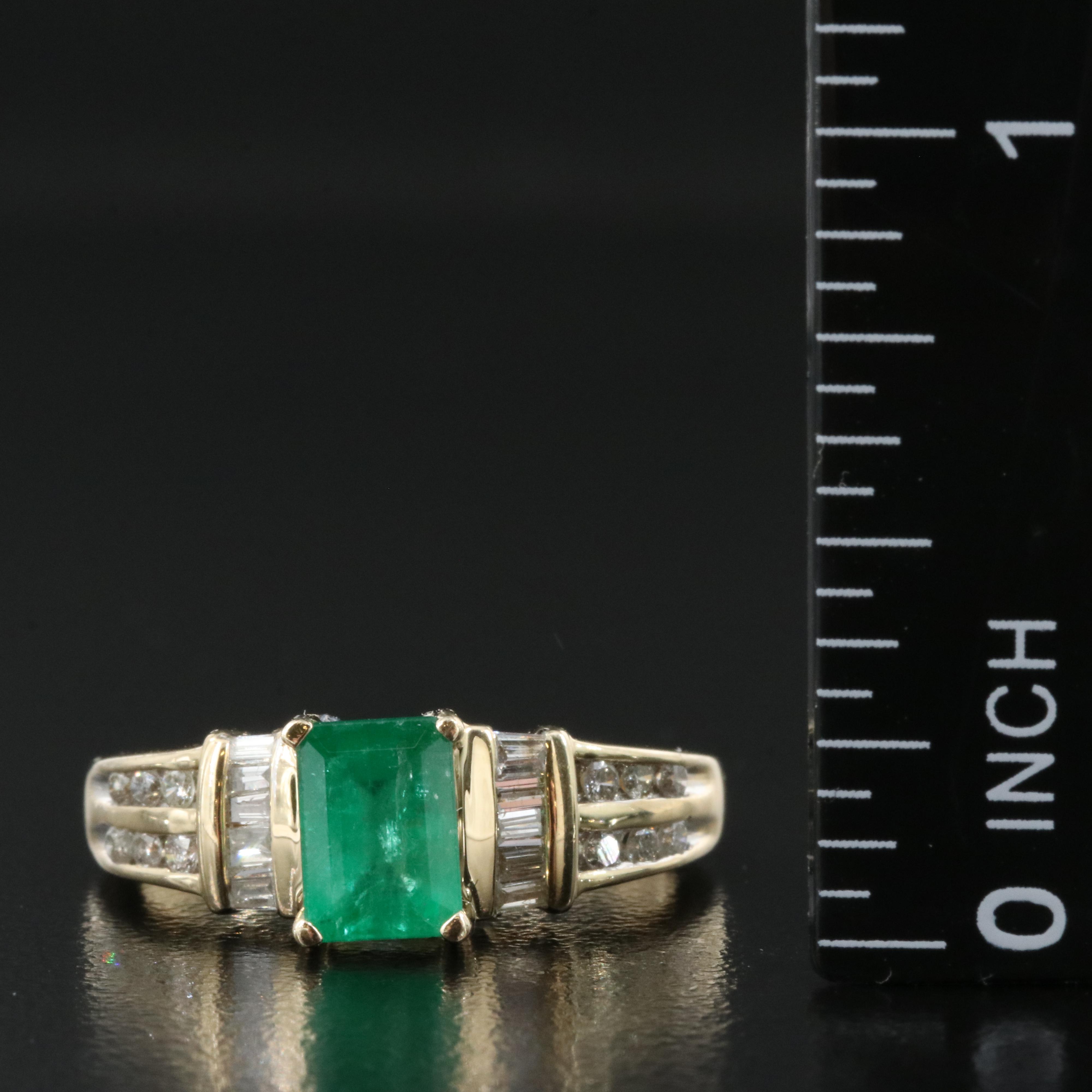 14K Emerald and Diamond Ring