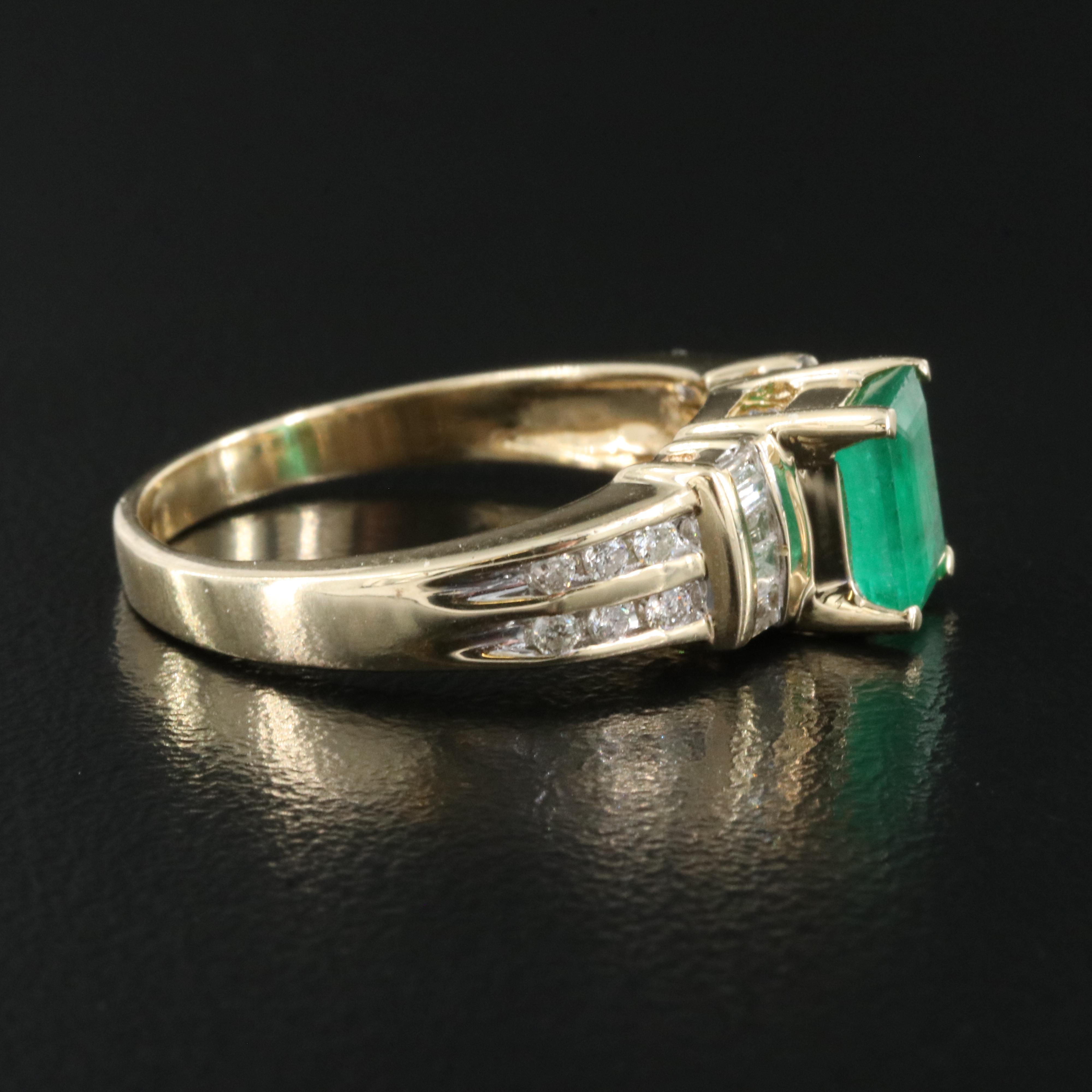 14K Emerald and Diamond Ring