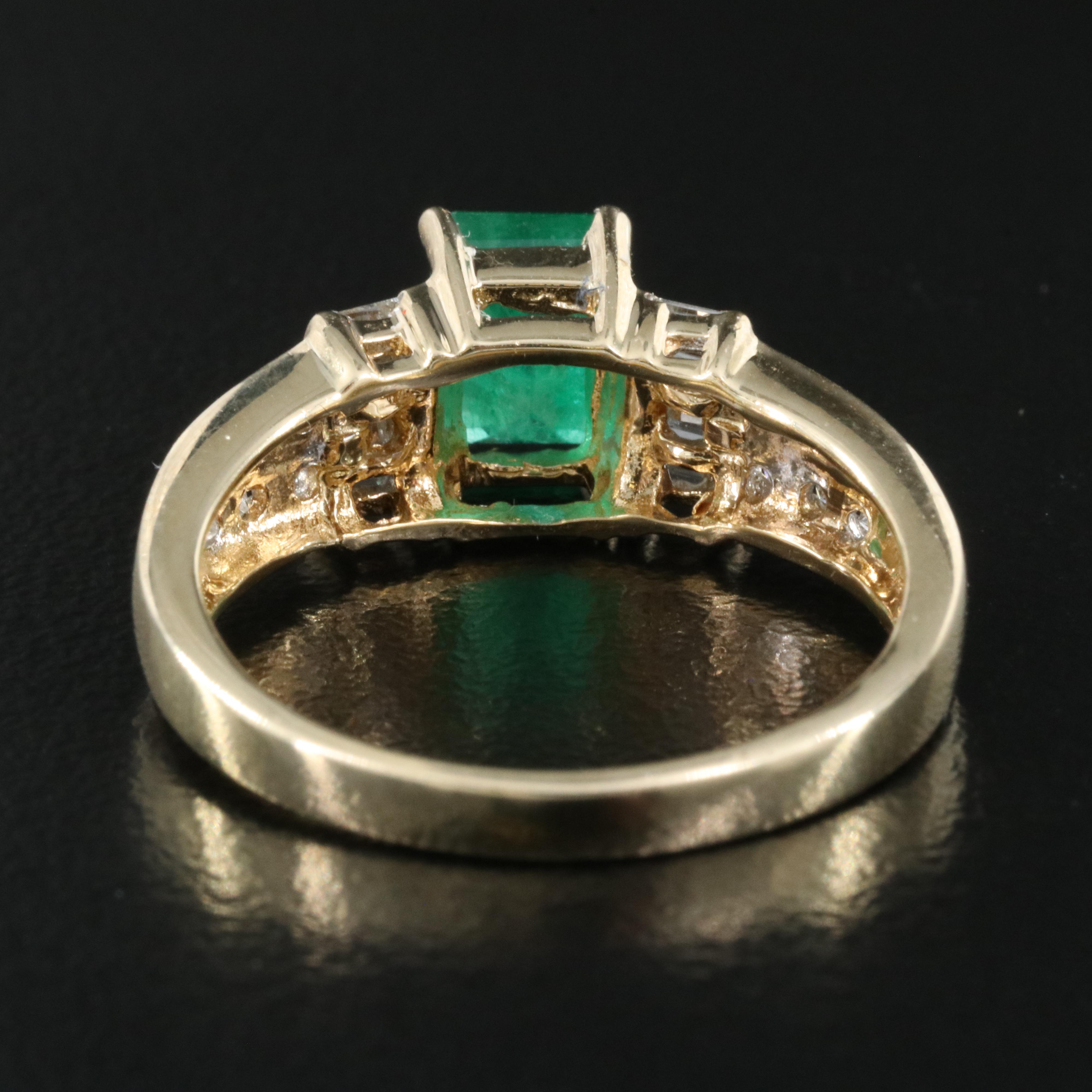 14K Emerald and Diamond Ring