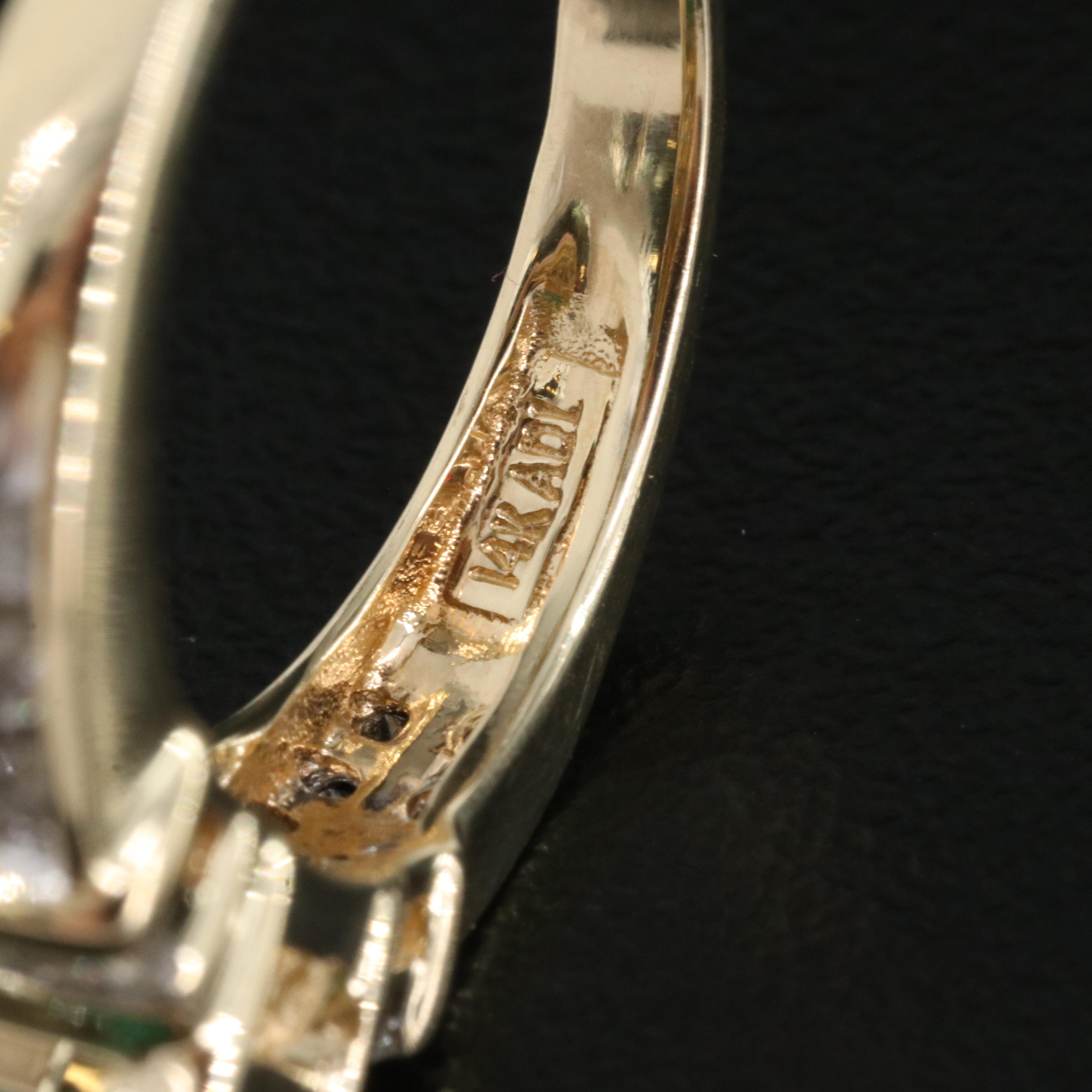 14K Emerald and Diamond Ring