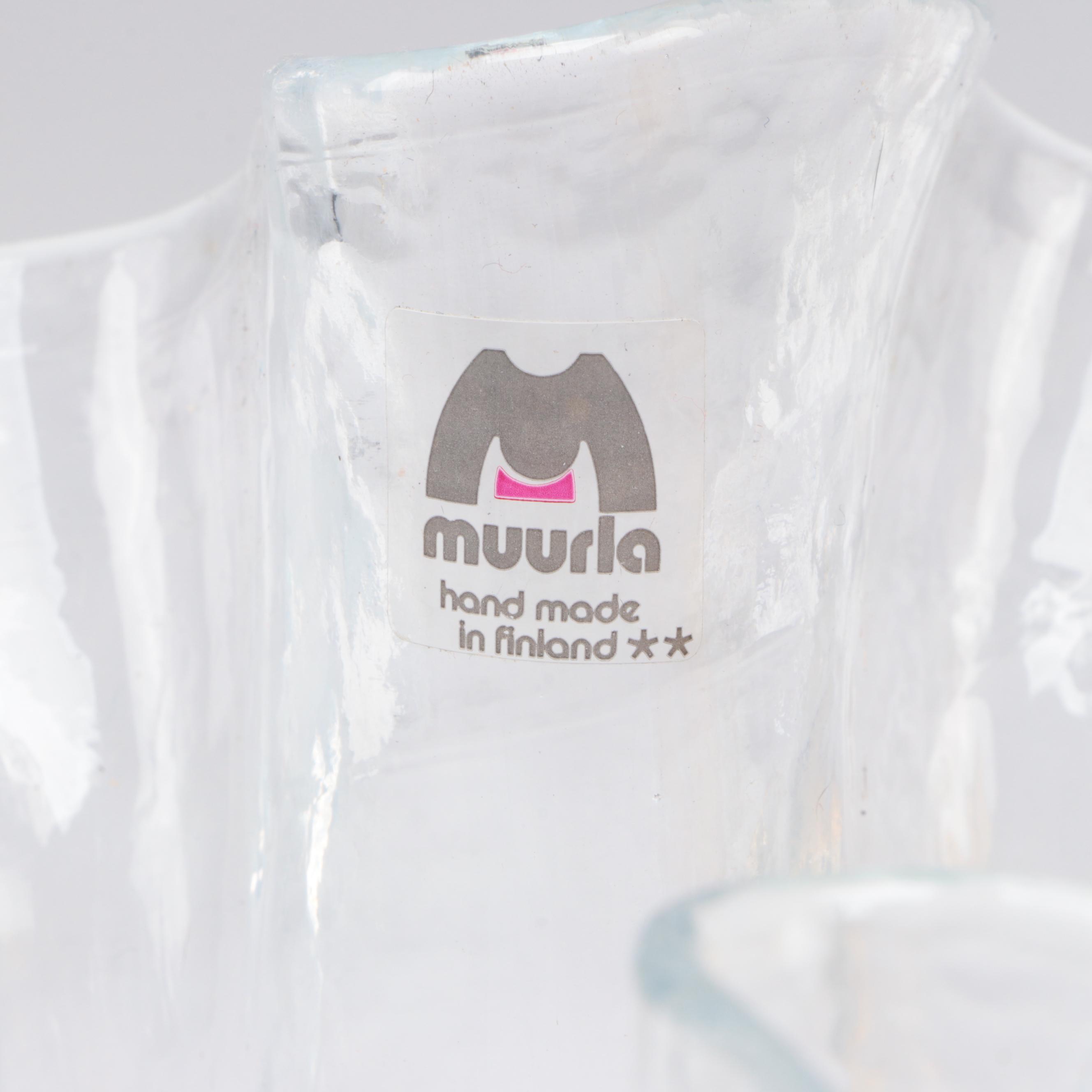 Brian Moore Covered Ceramic Bowl with Blenko and Muuria Glass Vases