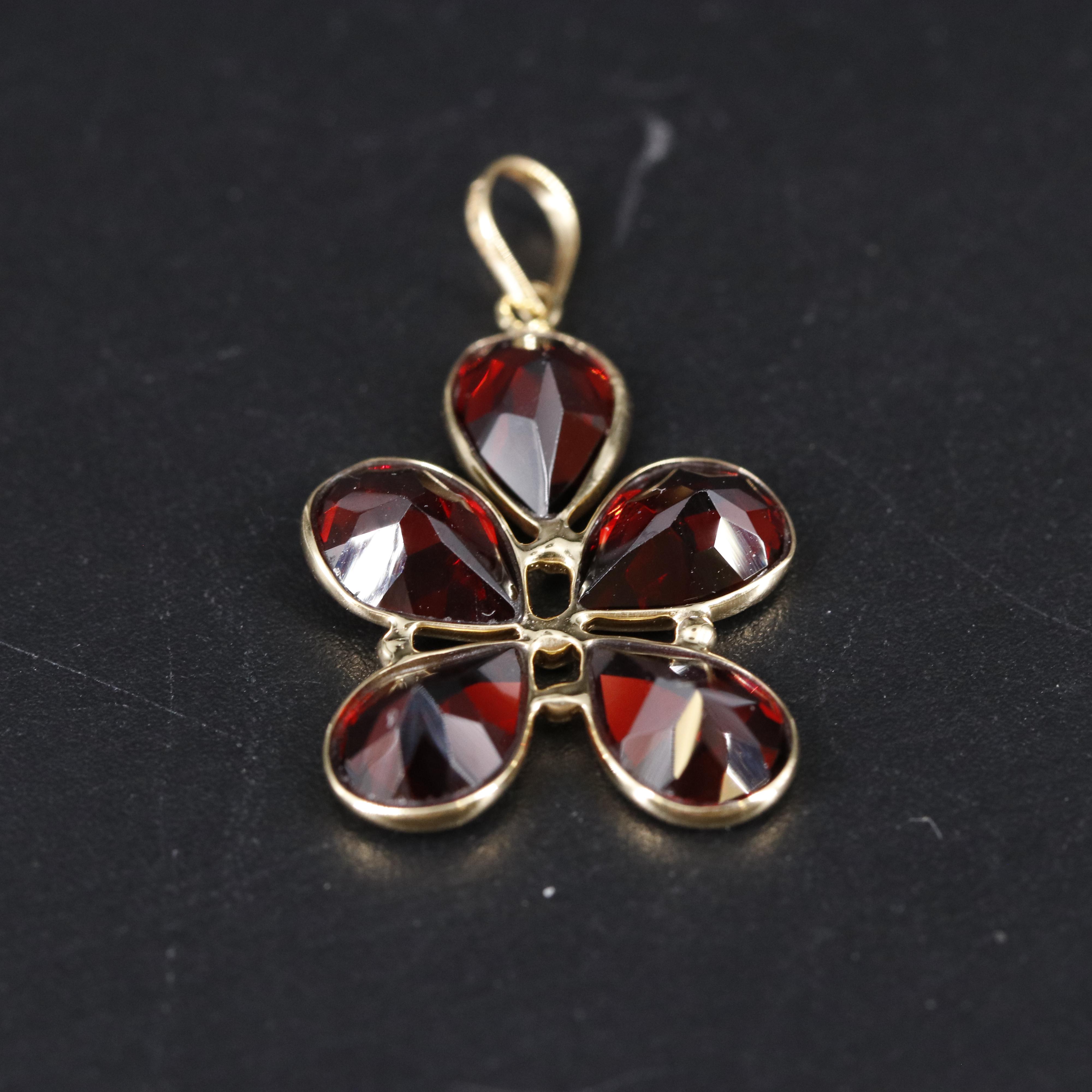 14K Garnet Pendant