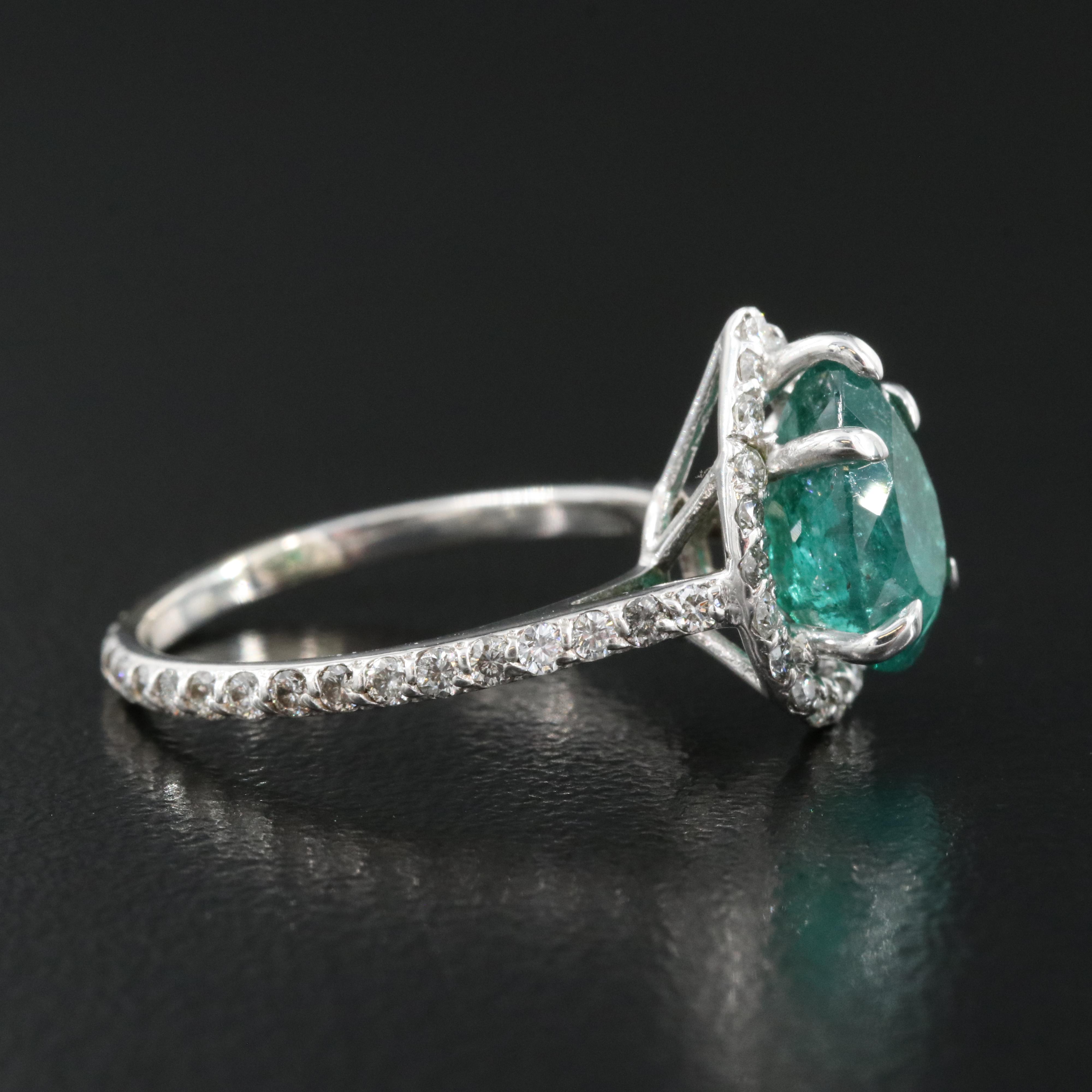 14K 2.02 CT Paraiba Tourmaline and Diamond Ring with GIA Report