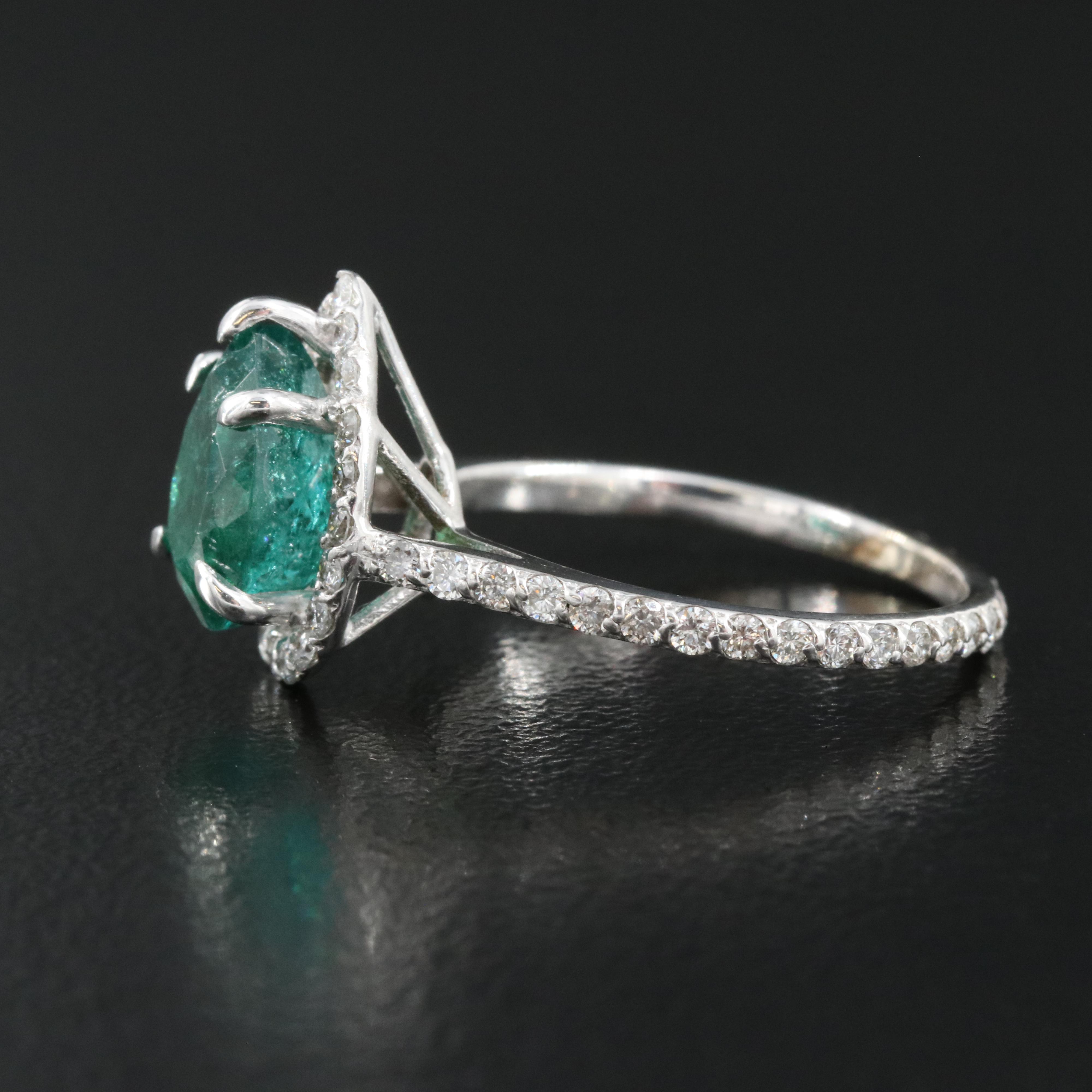 14K 2.02 CT Paraiba Tourmaline and Diamond Ring with GIA Report