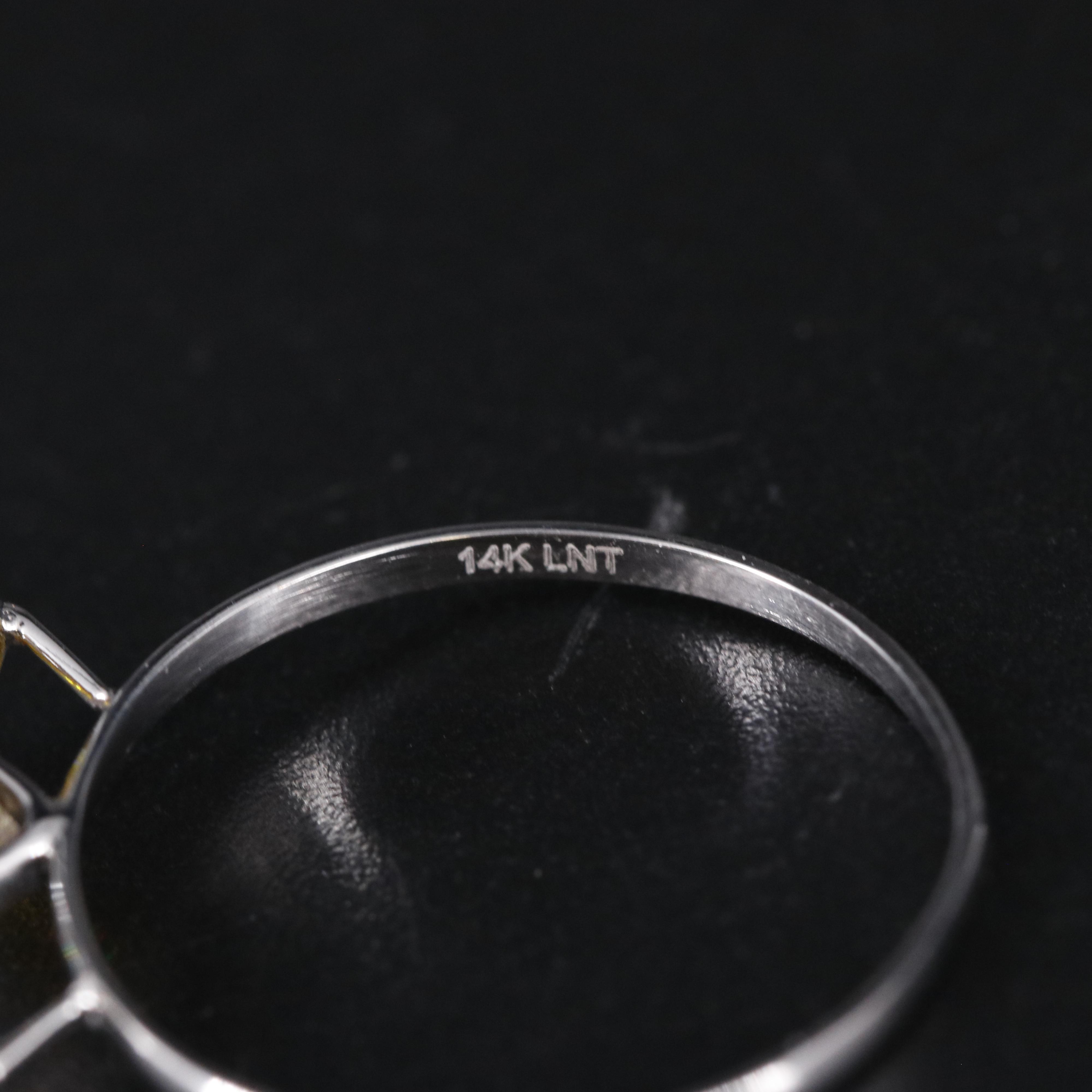 14K Moissanite and Lab Grown Yellow Diamond Ring