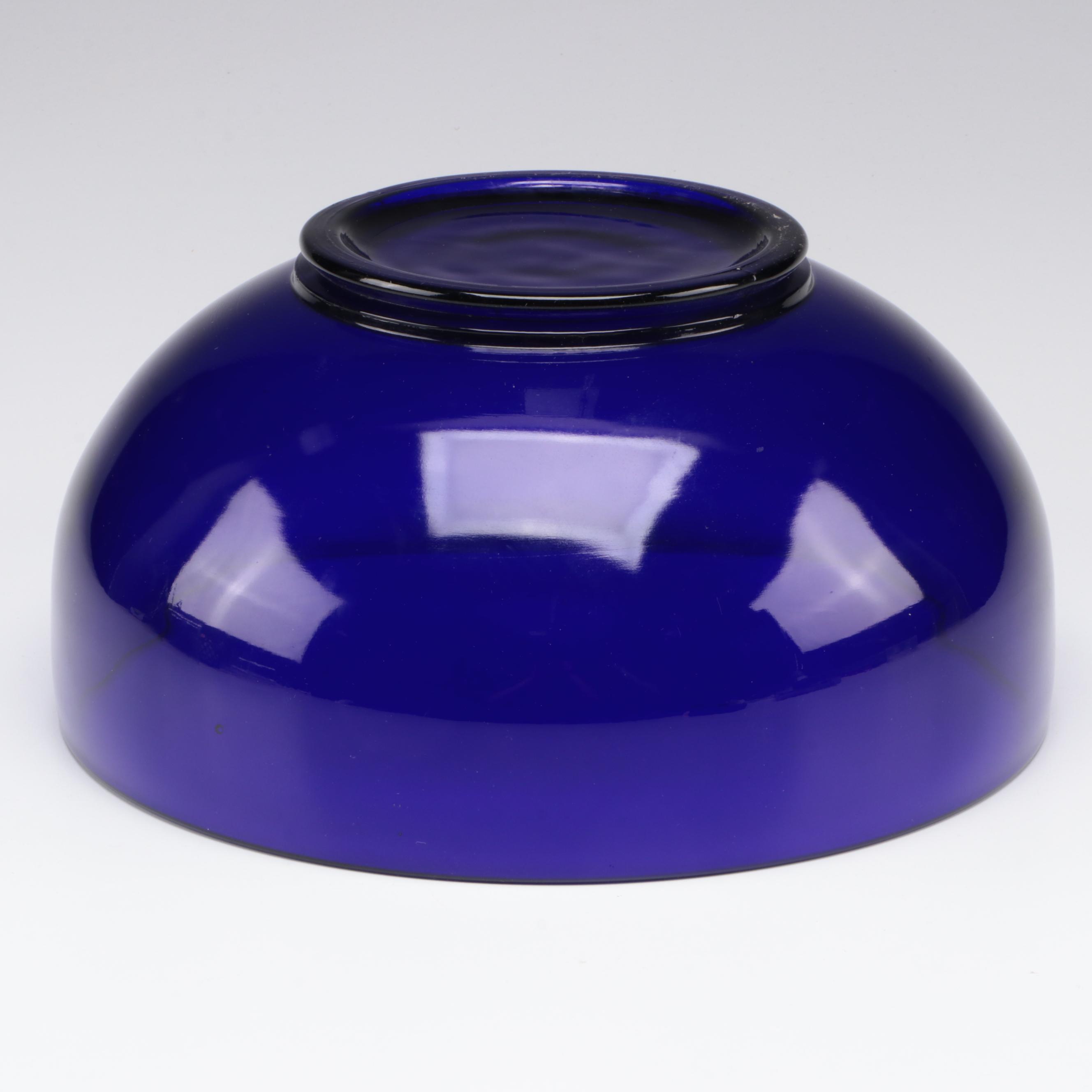 Cobalt Blue Wine Glasses, Teacups, and Serving Bowl