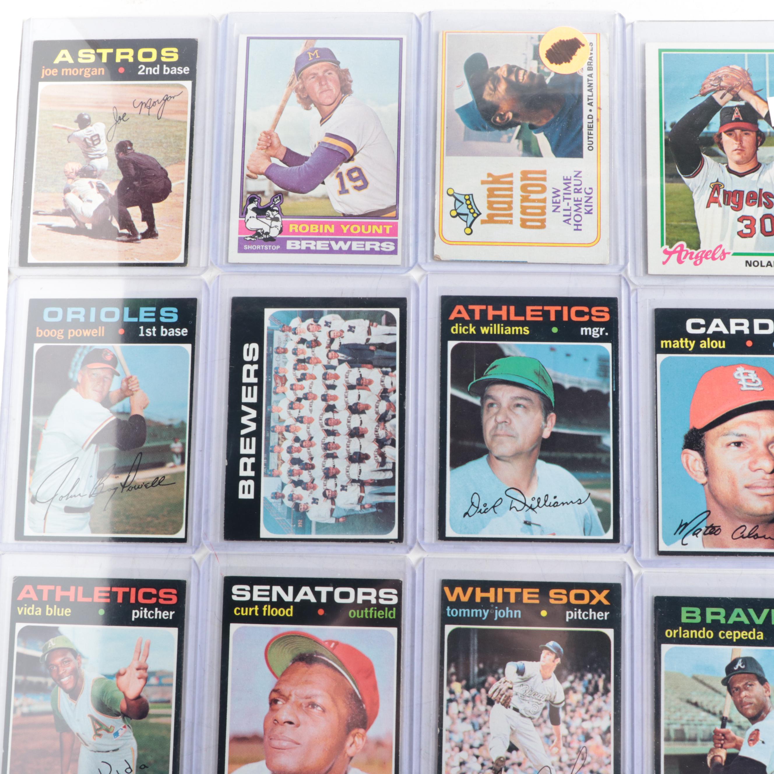 Topps Baseball Cards Including Aaron, Koufax, Bench and More, 1950s–1970s