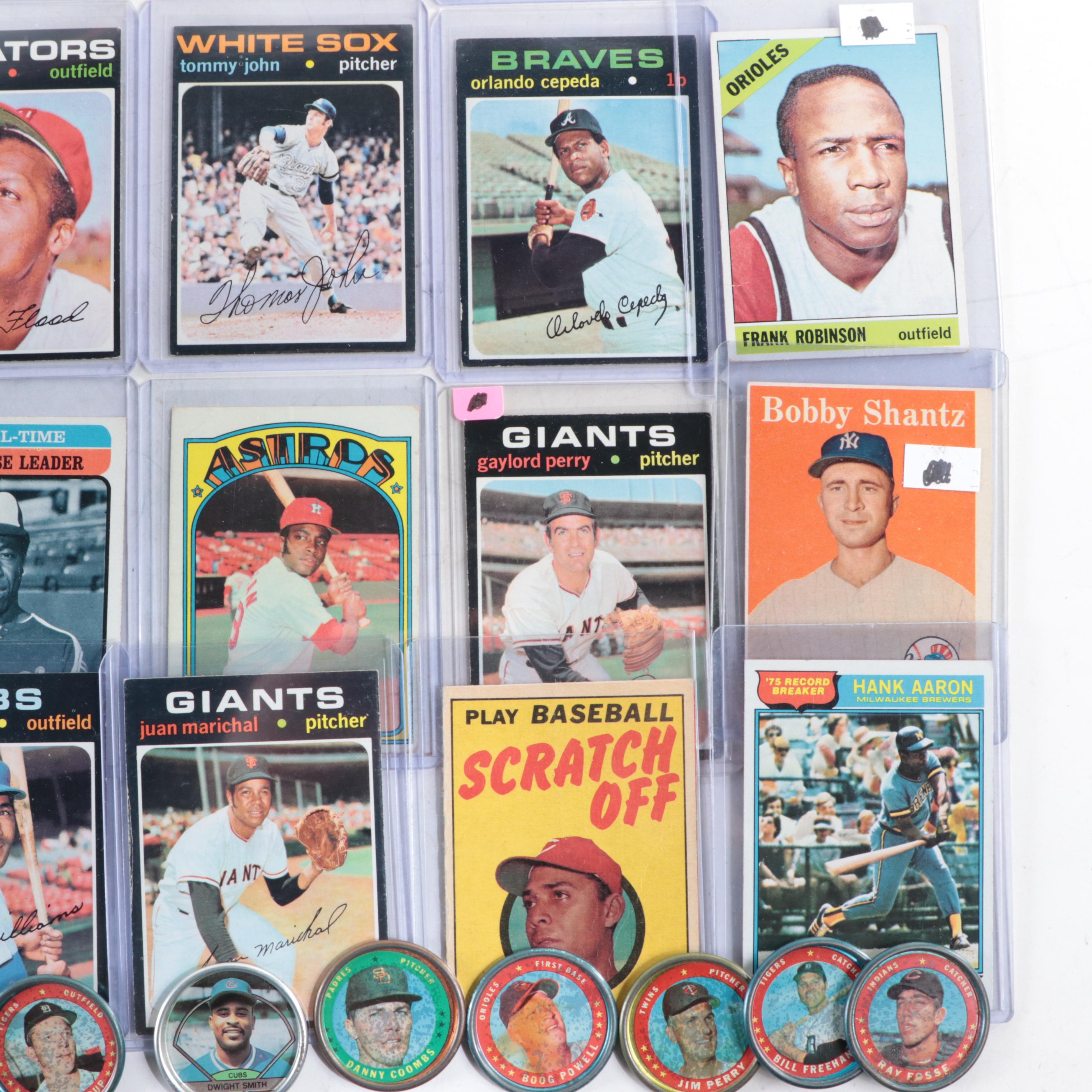 Topps Baseball Cards Including Aaron, Koufax, Bench and More, 1950s–1970s