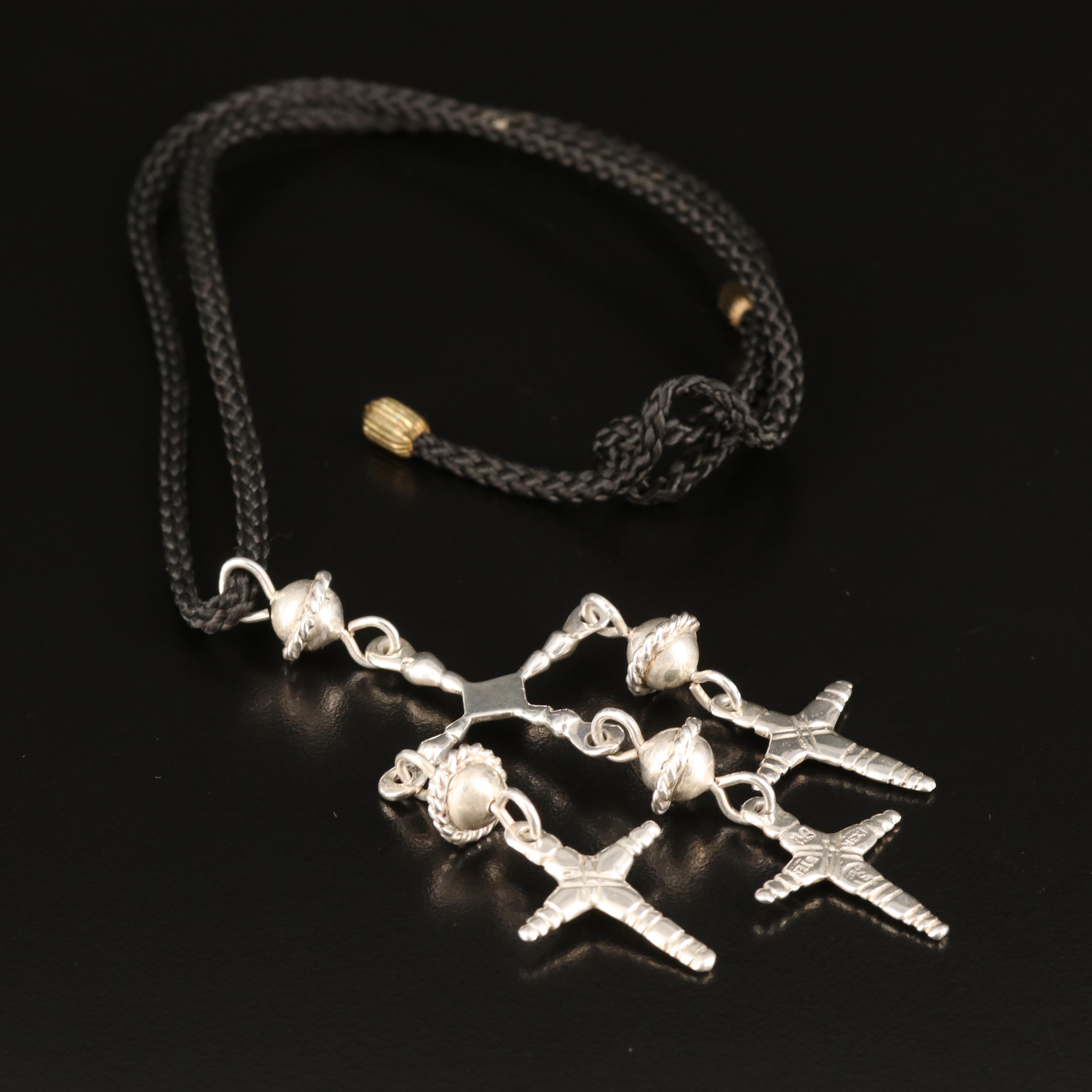 Yalalag Triple Cross Necklace with Scorpion Converter Brooch