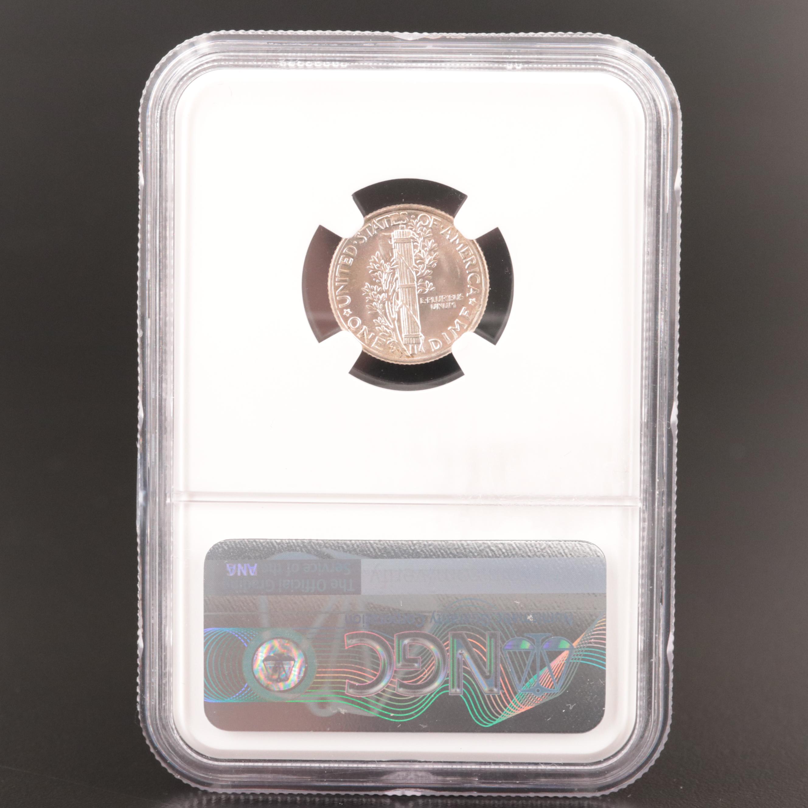 NGC Graded MS64 FB 1943-D Mercury Dime