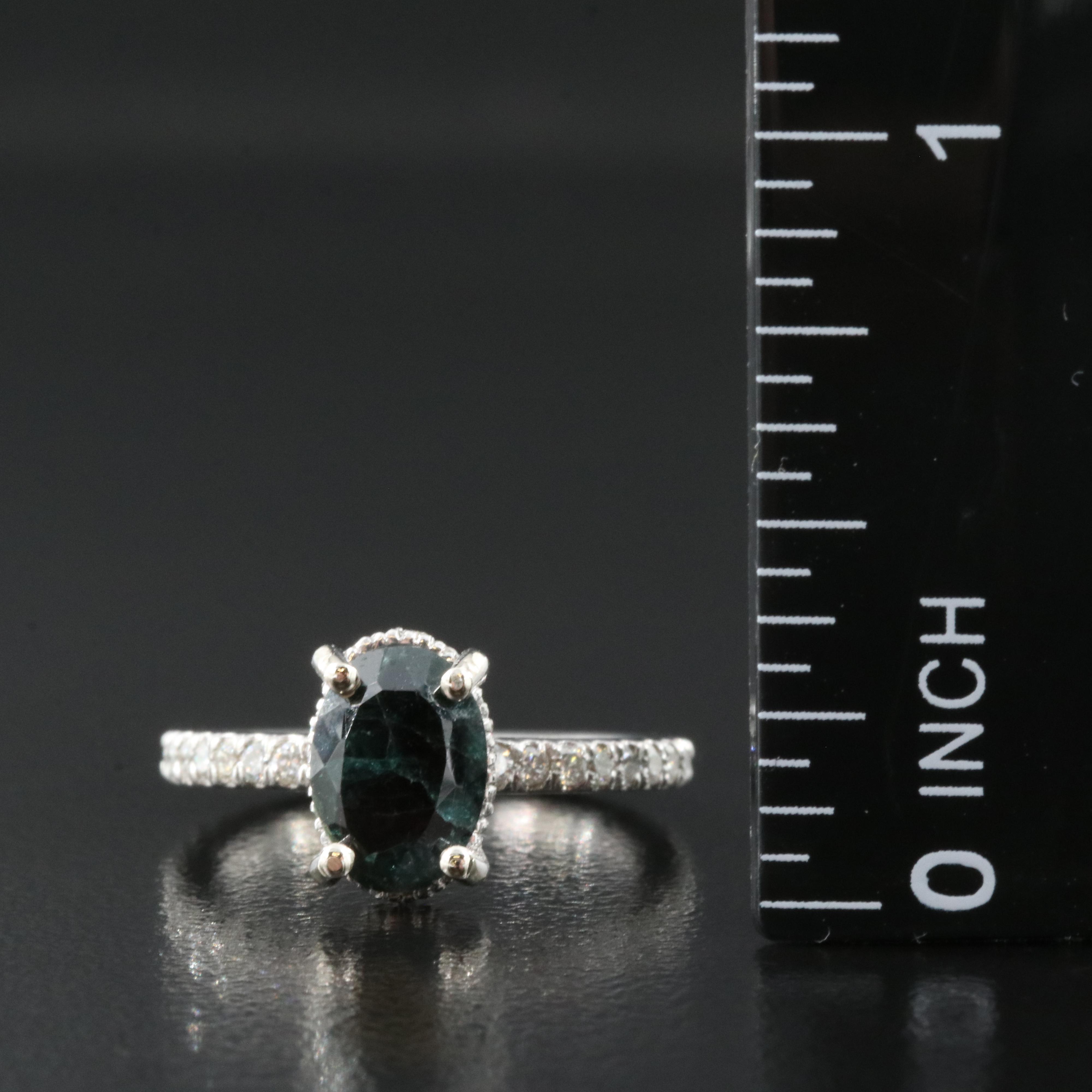 14K 1.47 CT Alexandrite and Diamond Ring with GIA Report