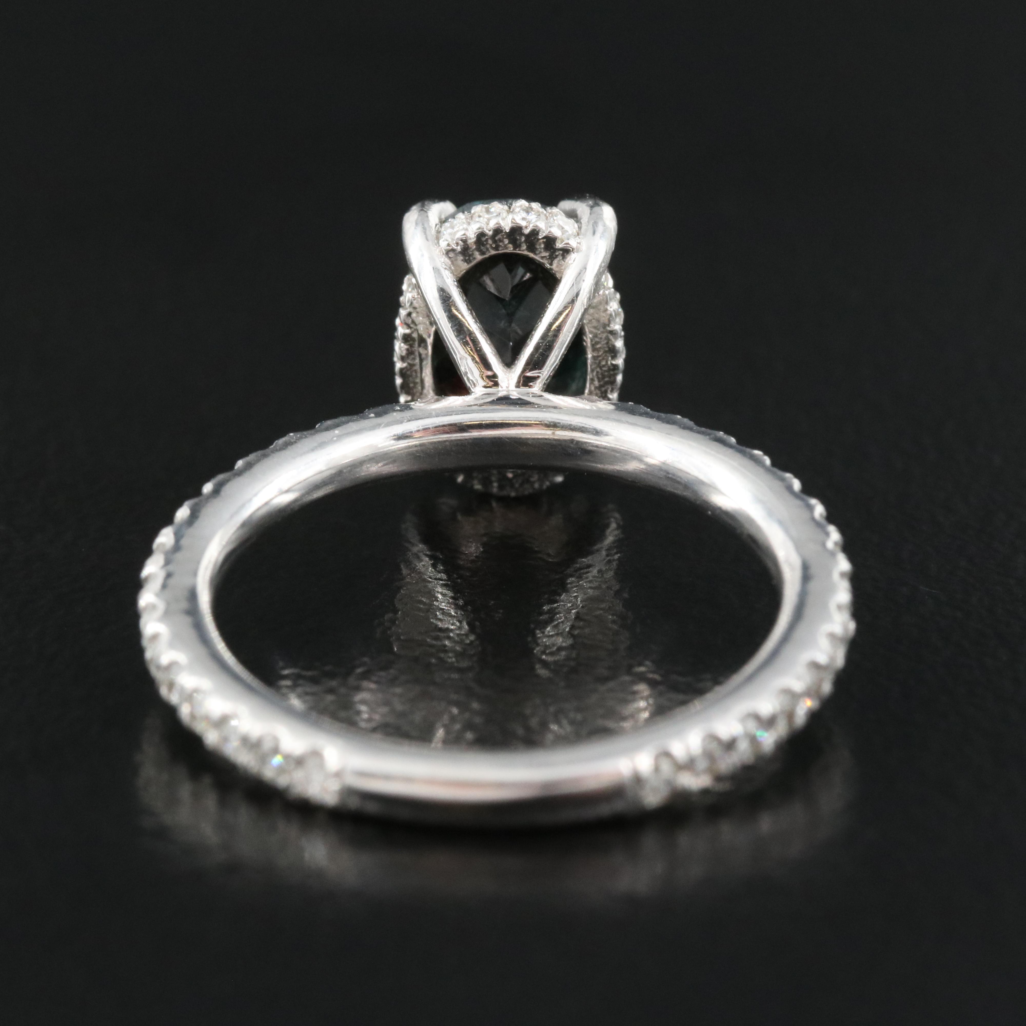 14K 1.47 CT Alexandrite and Diamond Ring with GIA Report