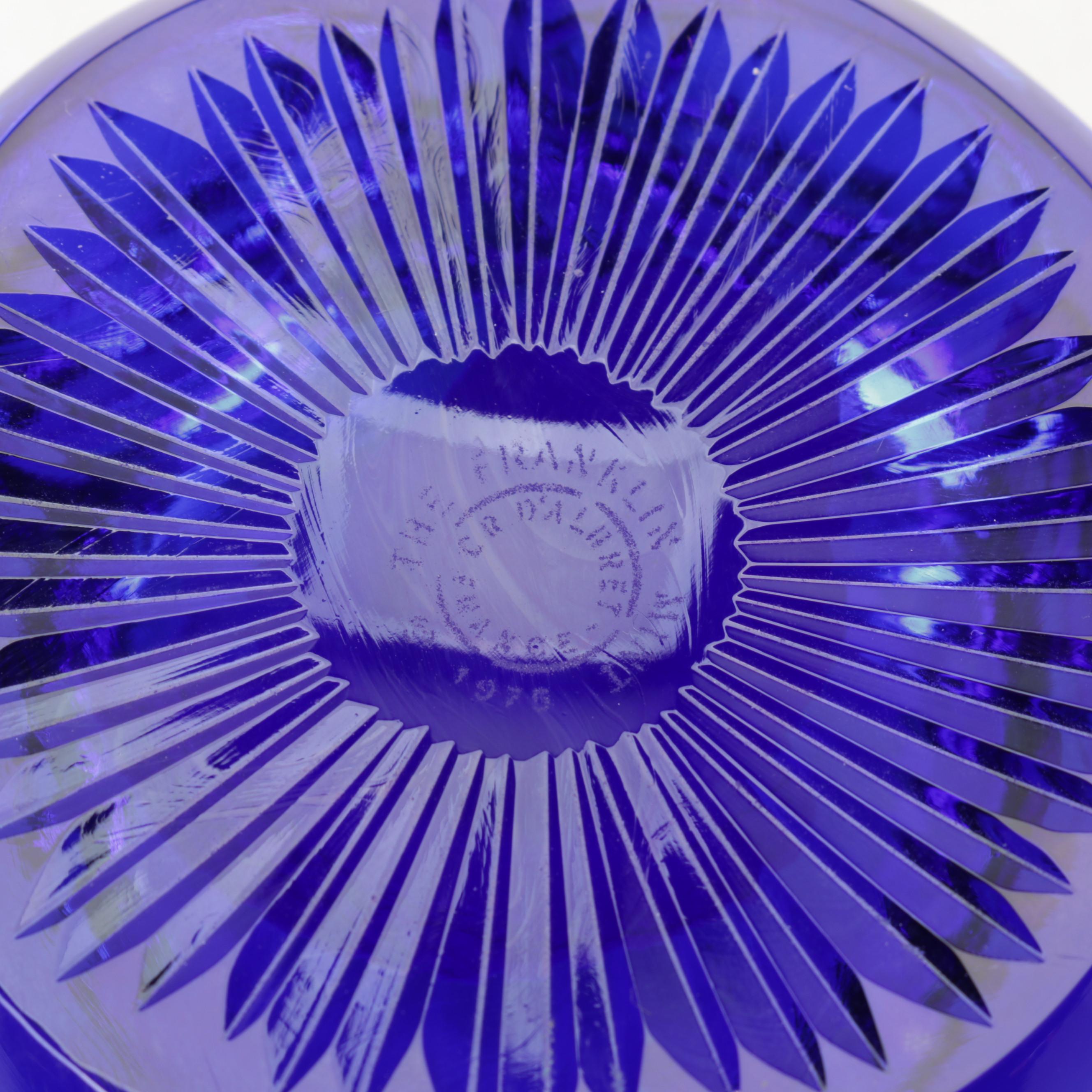 Baccarat For Franklin Mint Cameo Crystal Paperweights With Movado Desk Clock