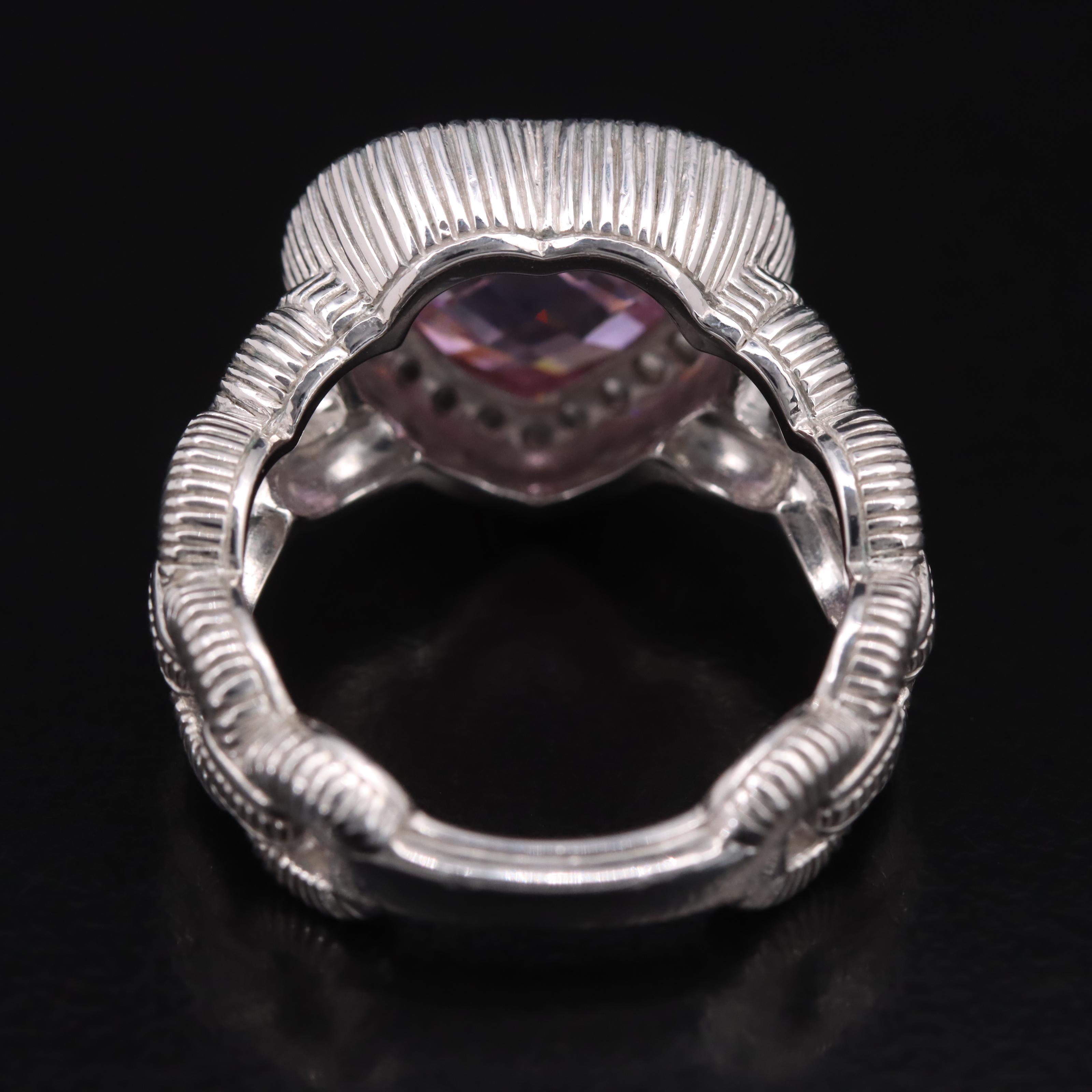 Judith Ripka Sterling Cubic Zirconia and Topaz Heart Ring