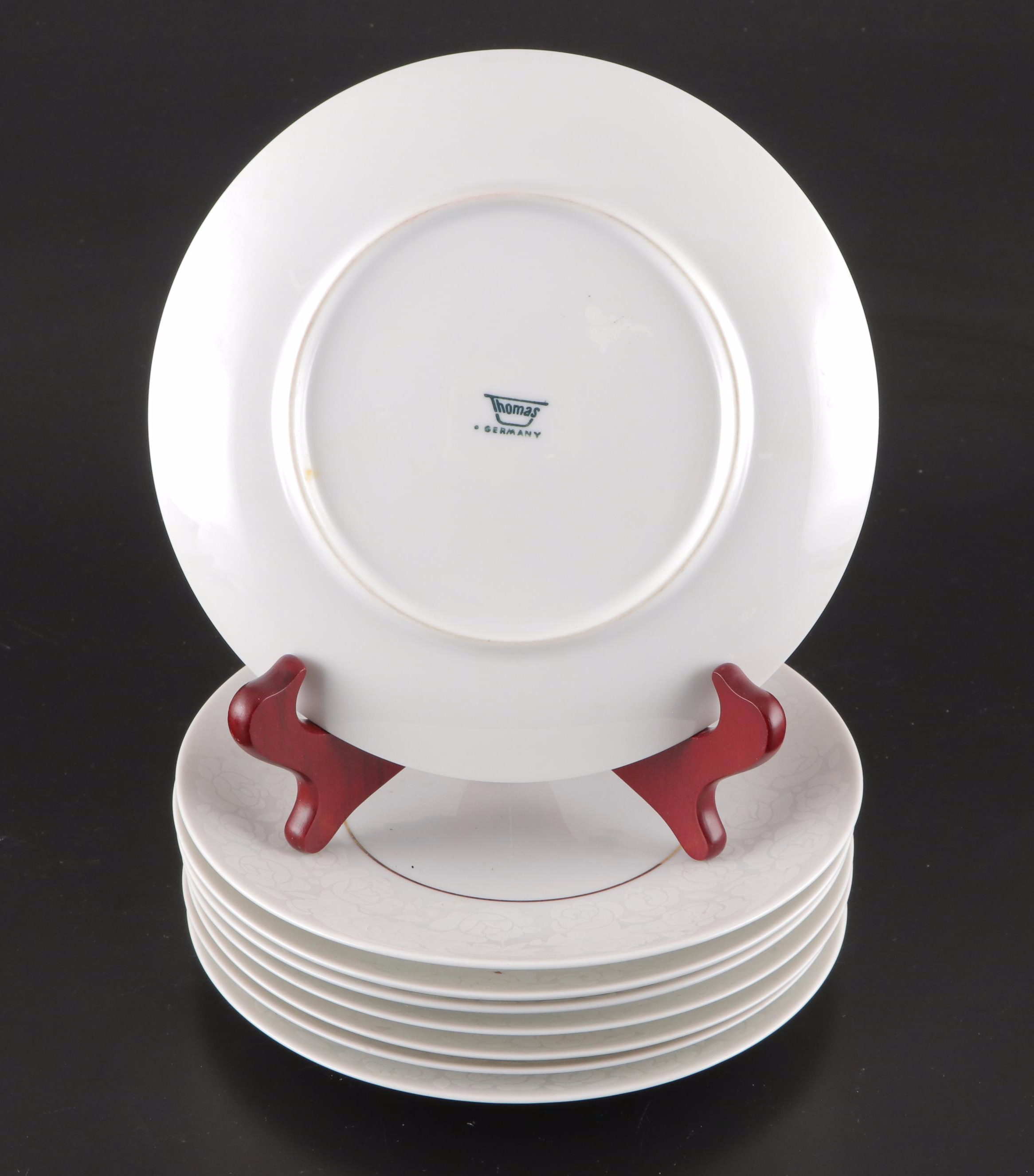 Rosenthal and Thomas "Alencon" White Rose Motif Porcelain Dinnerware