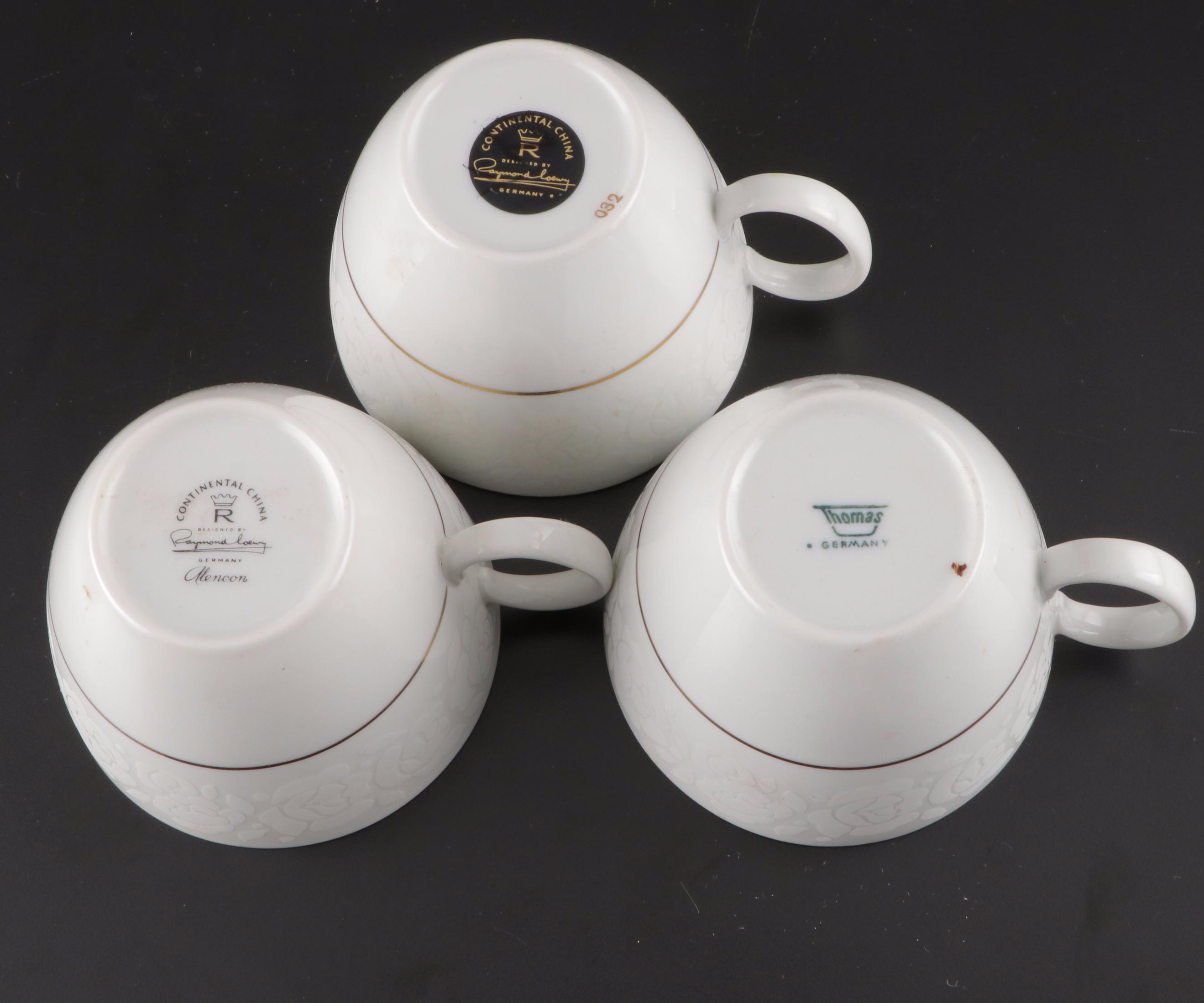 Rosenthal and Thomas "Alencon" White Rose Motif Porcelain Dinnerware