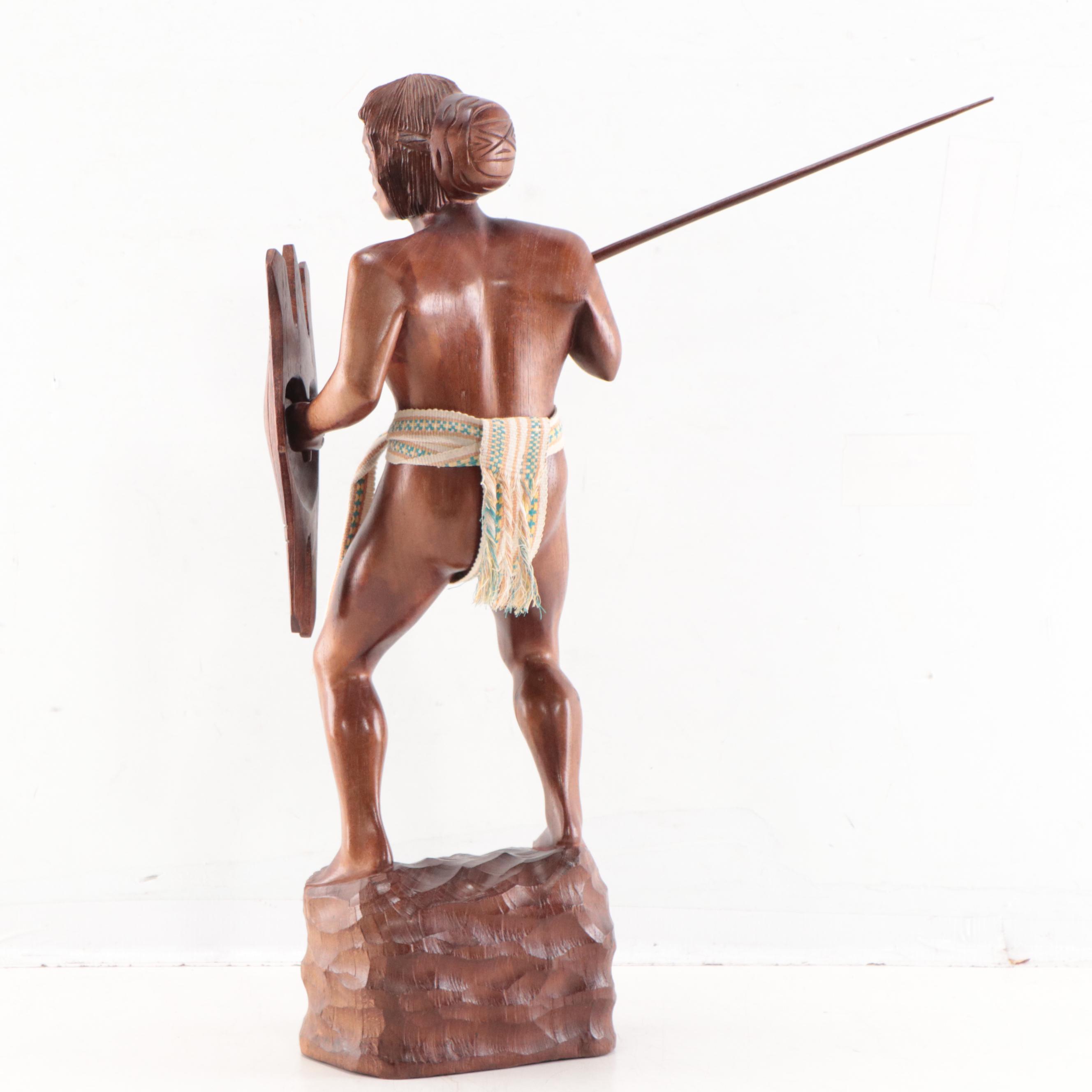 Carved Wood Sculpture of Filipino Hunter