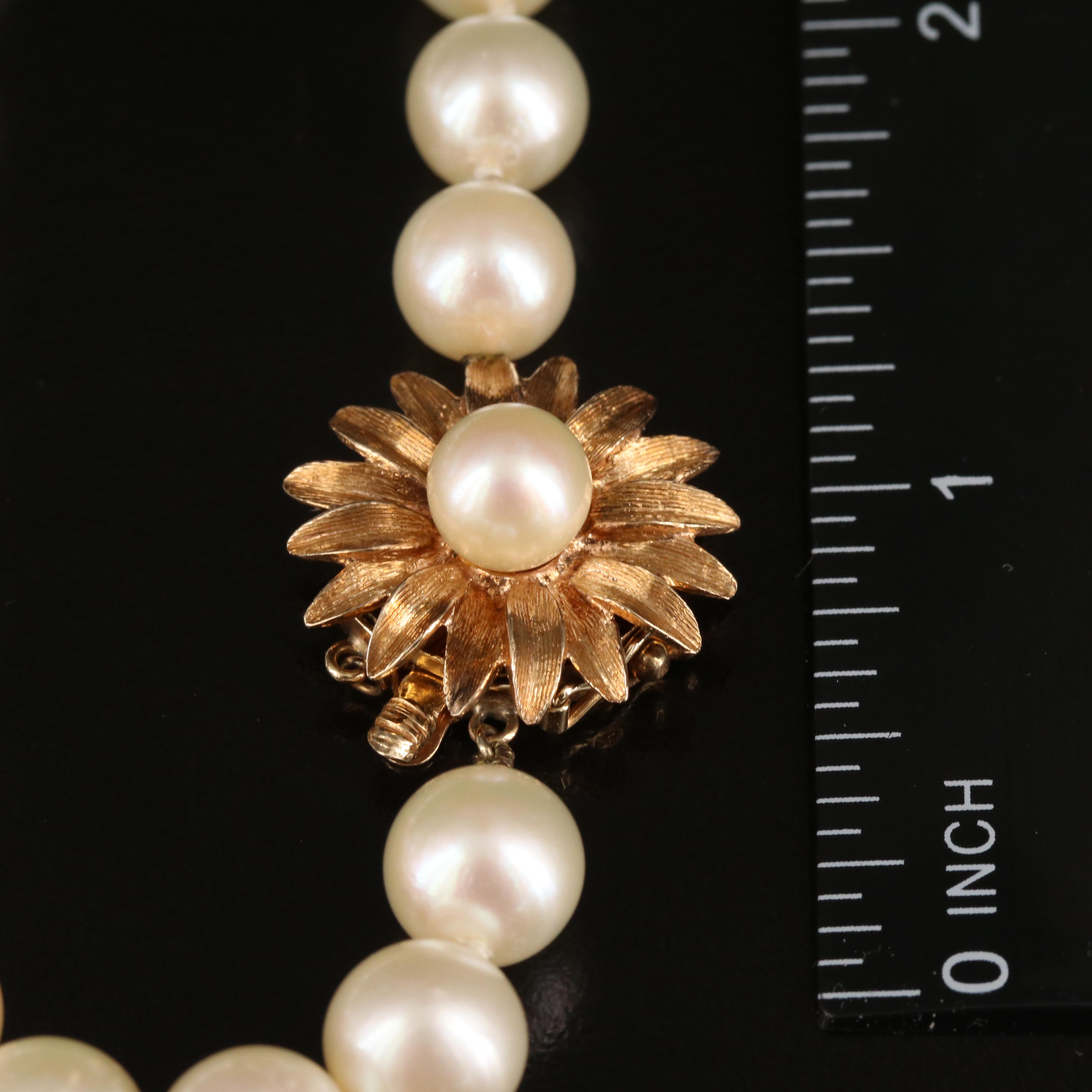 Pearl Necklace with 14K Clasp