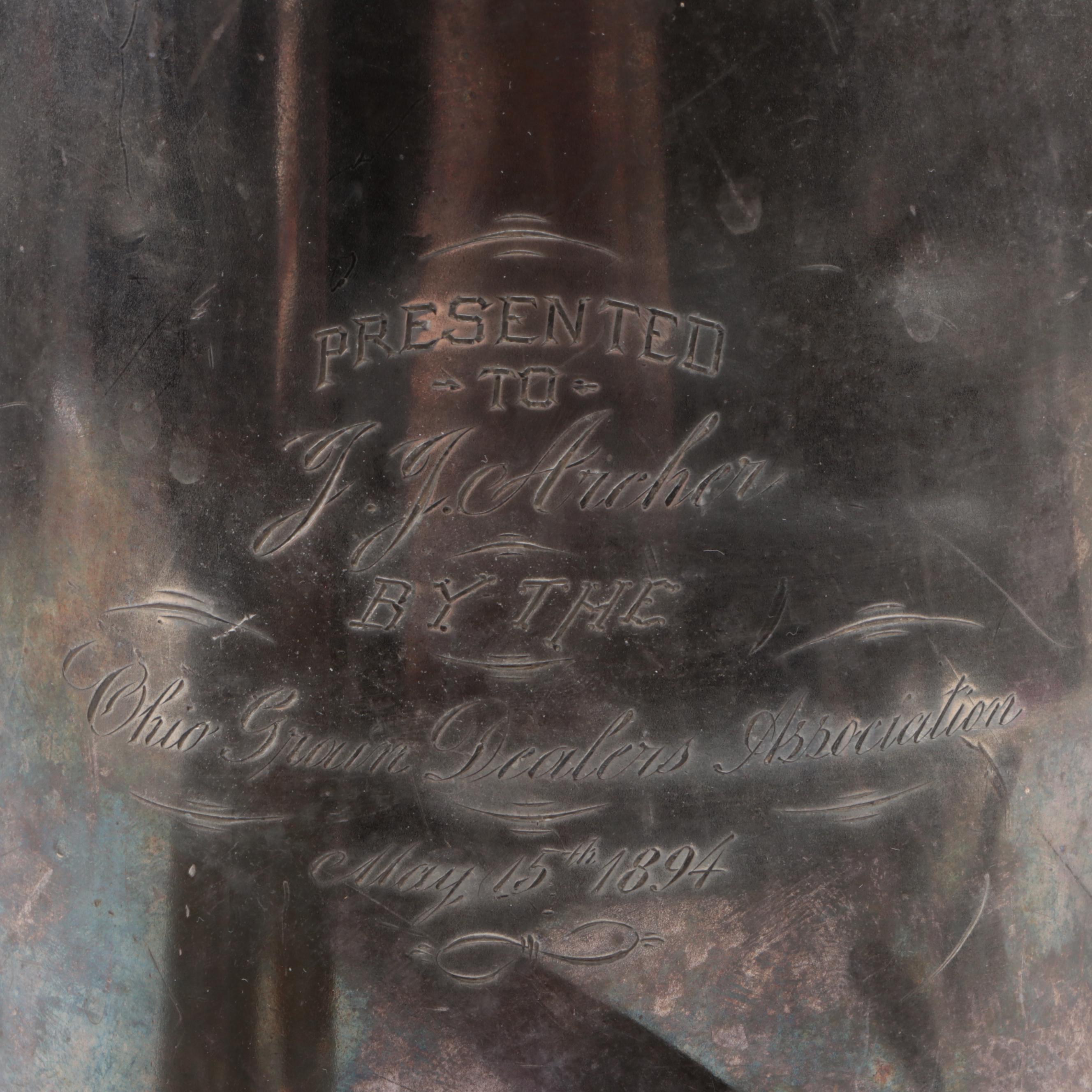 Victorian Silver Plate Pitchers with Biscuit Barrel and Warming Meat Platter